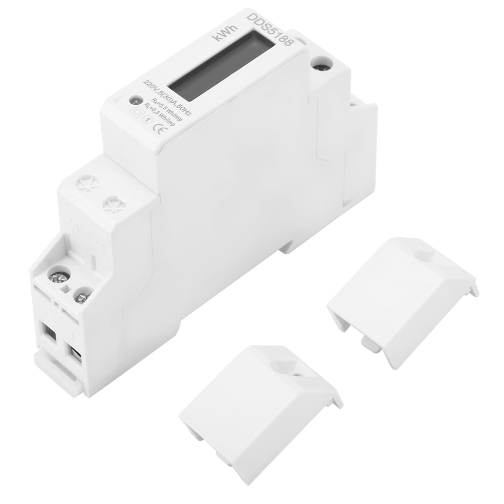 Elektronischer Energiezähler (kwh), Einphasig, Digital, Lcd-anzeige, 220 V, Din-schiene, 5–30 A