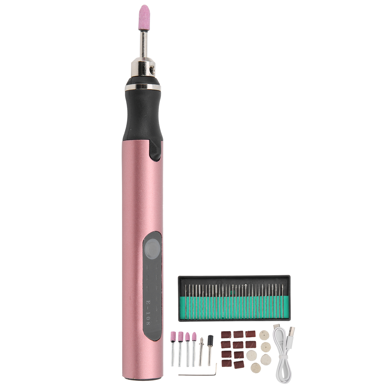 Präzisions-elektrogravierstift, Mini-diy-vibrationsgravierwerkzeug-set, Zubehör Zum Entfernen Von Nägeln In Roségold