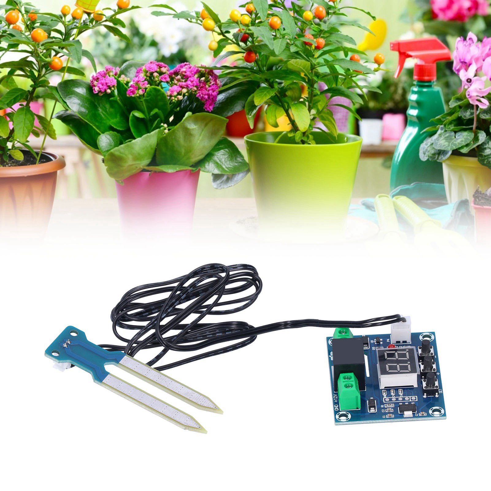 Bodenfeuchteregelungsmodul Mit Sensor Und Digitalanzeige Für Automatische Bewässerung Xh-m214 Dc12v