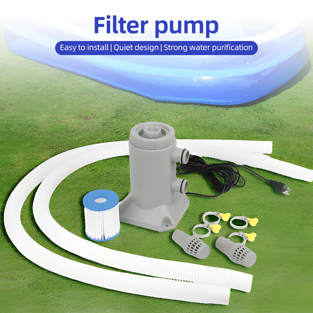 Kartuschenfilterpumpe Für Aufstellpools, 55 W, 250 L/h Fördermenge, Niedriger Geräuschpegel, Verbesserte Wasserzirkulation Und -filtration, Mit 2 Schläuchen /