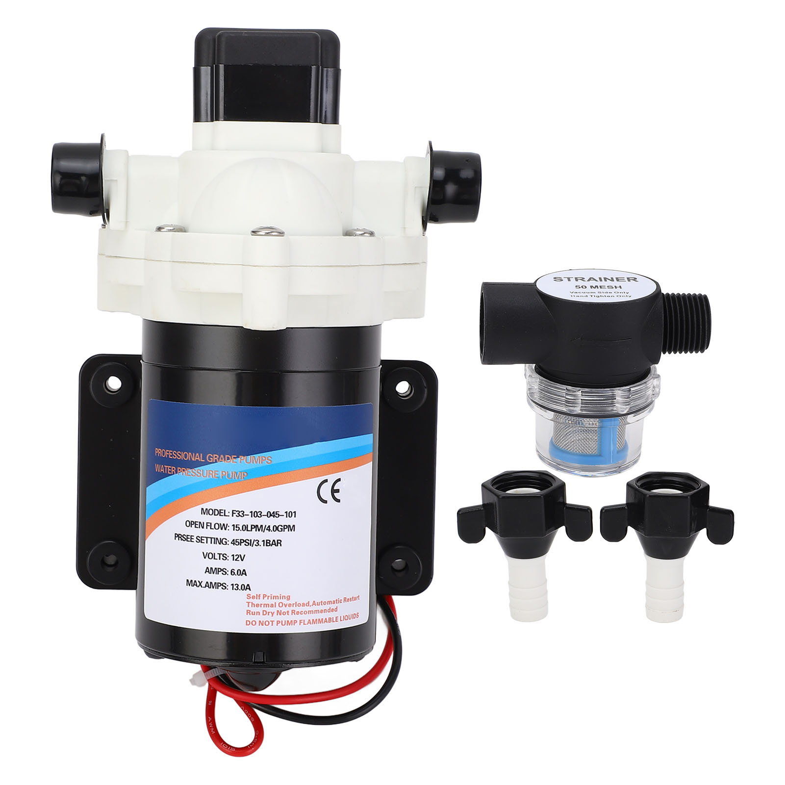 12v Dc 4,0 Gpm 45 Psi Frischwasserpumpe Für Wohnmobile, Selbstansaugende Membran, Für Boote, Yachten Und Wohnwagen.
