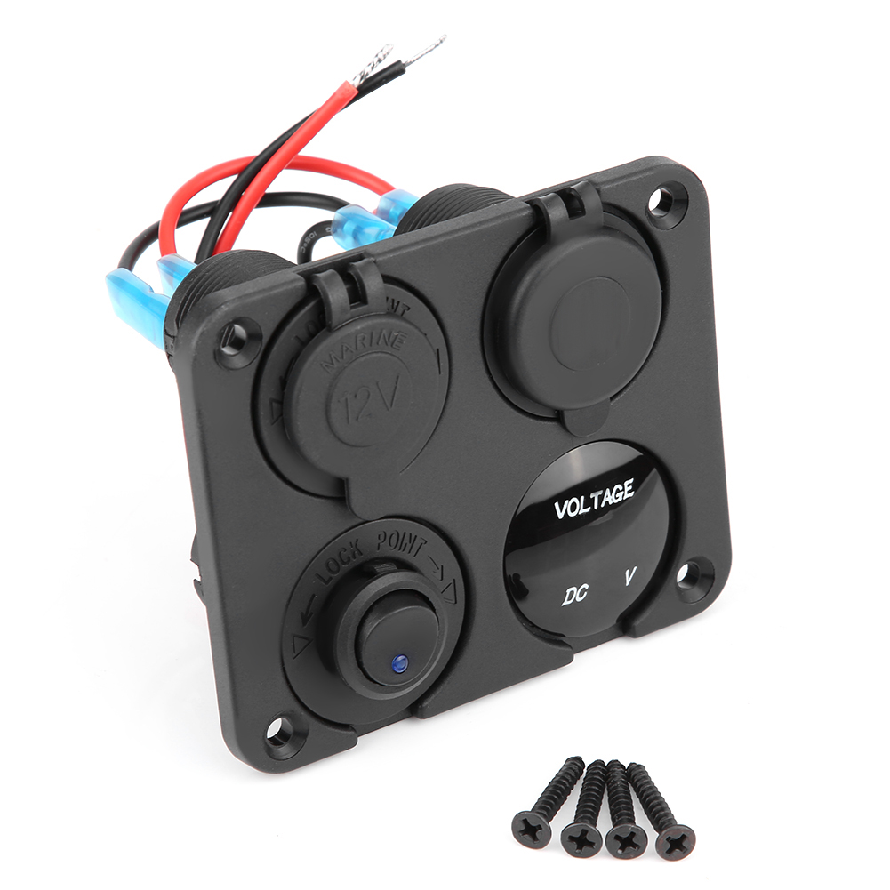 4-tasten-wippschalter (ein/aus), Dual-usb-ladegerät, Zigarettenanzünderbuchse, Voltmeter, Blaue Led