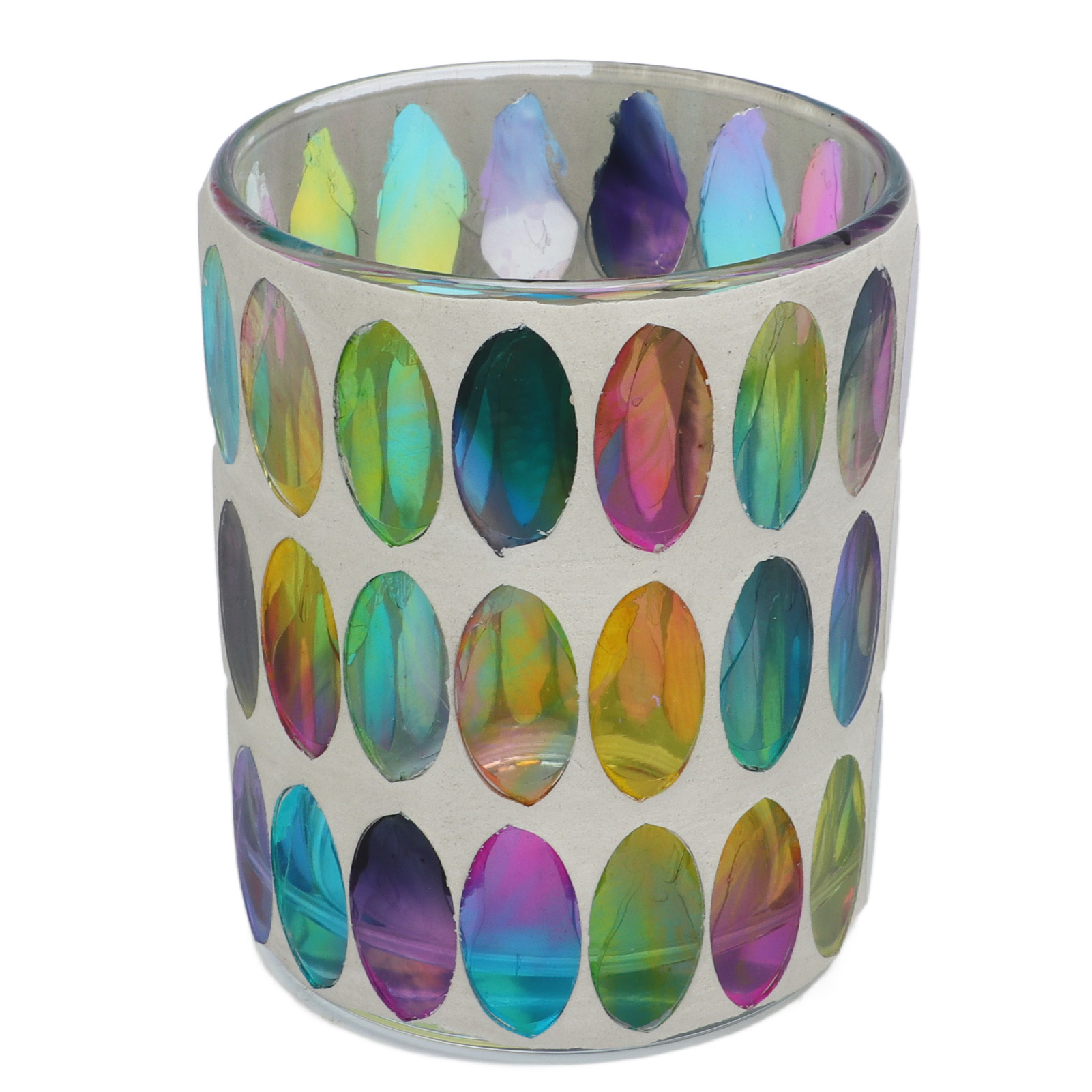 Mosaik-kerzenhalter, Farbiges Glas, Farbenfroher Kronleuchter, Kerze Für Schlafzimmer, Büro, Bar