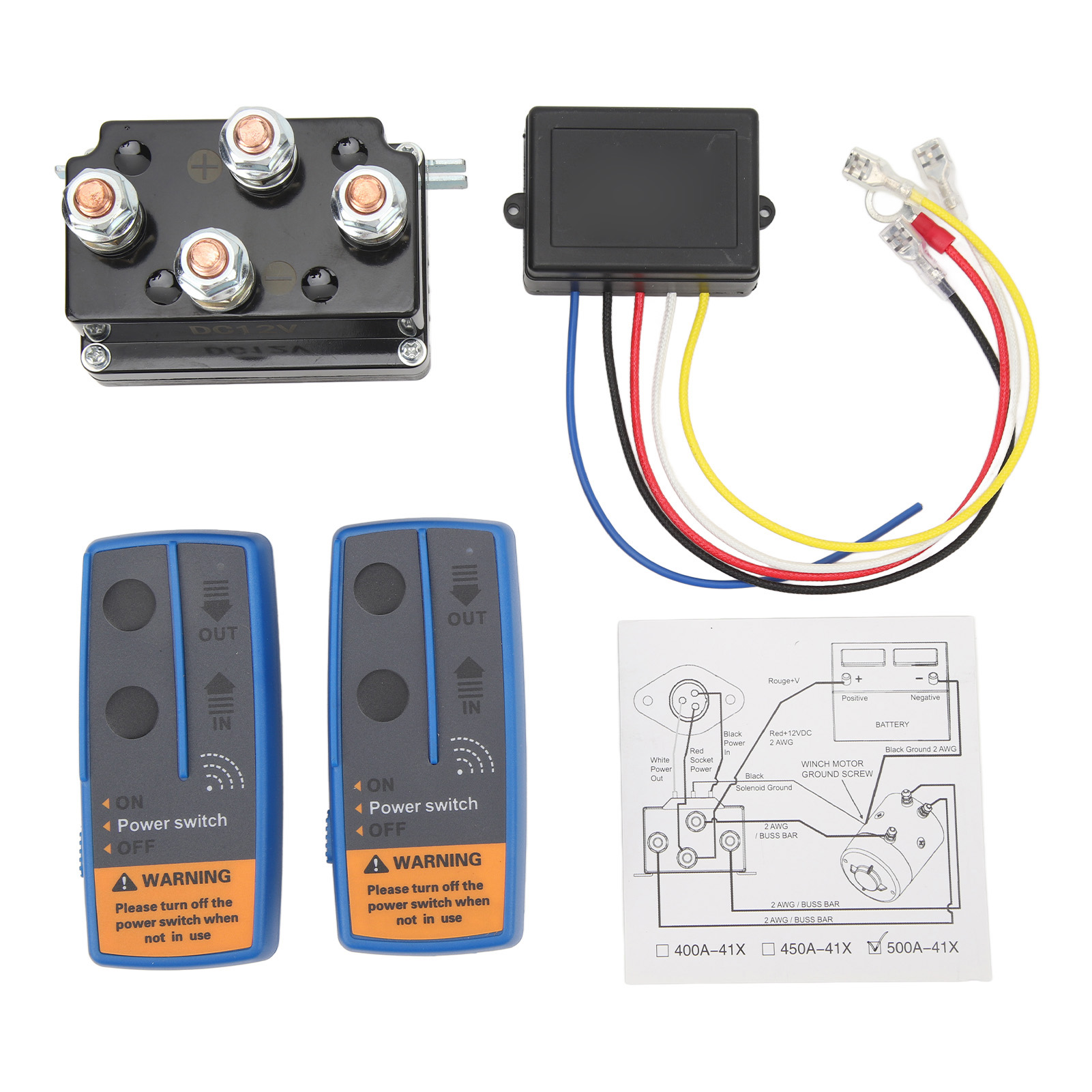 Kabelloses Seilwinden-set Mit Fernbedienung, 500-a-magnetrelais-schütz Für Atvs/utvs Von 3.630 Bis 5.443 Kg (8.000 Bis 12.000 Lb), 12 V Dc