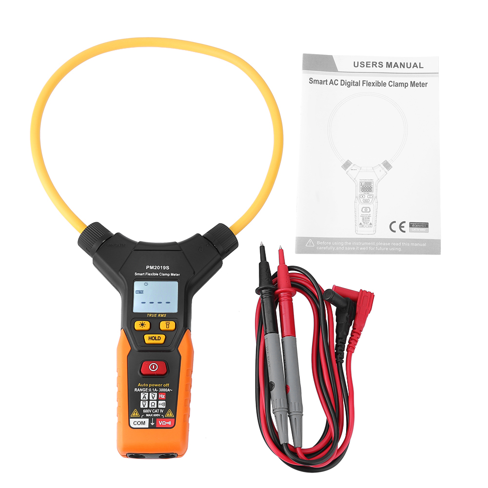 Peakmeter Pm2019s Digitales Zangenmultimeter, 3000 A Tragbares Und Flexibles Wechselstrommultimeter
