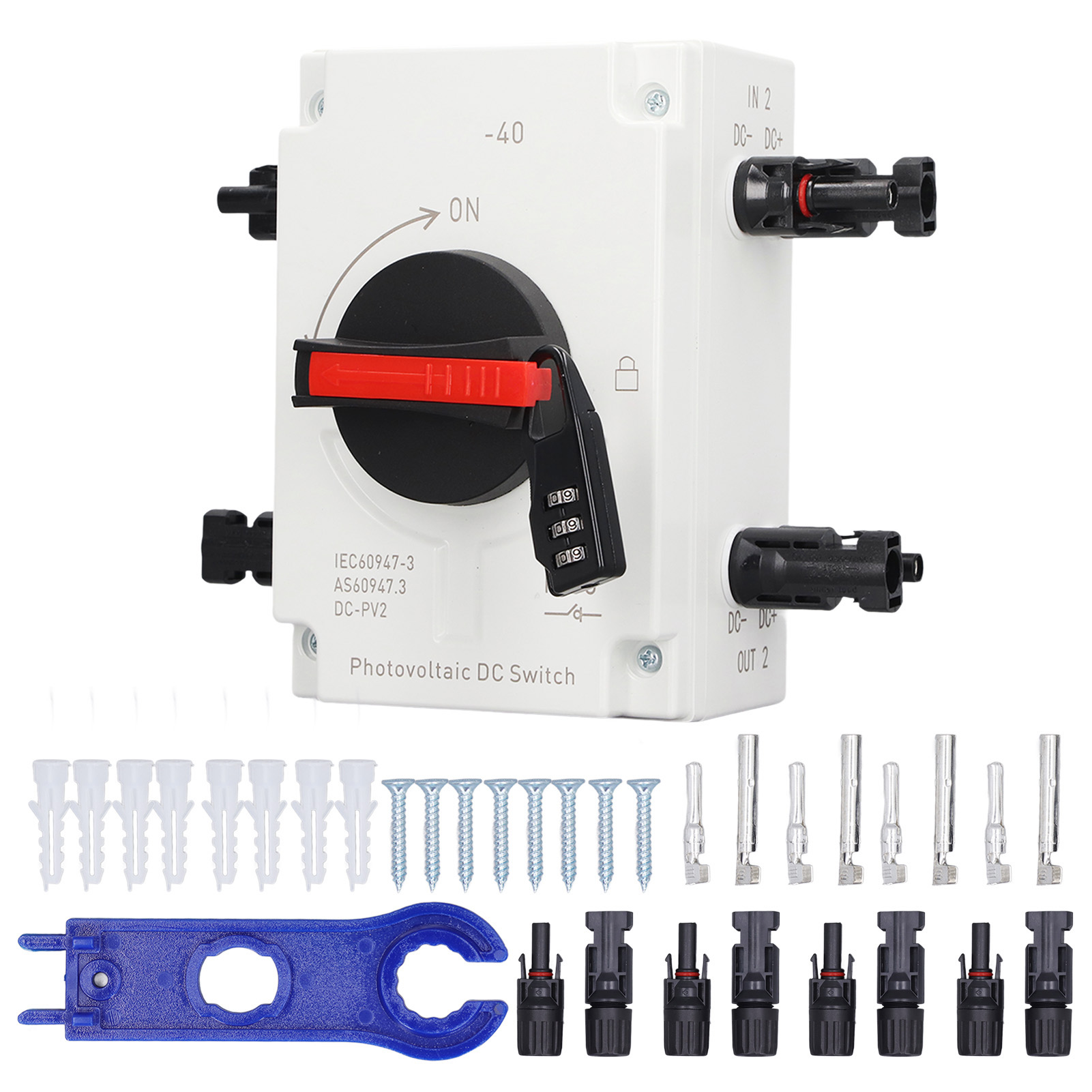 Ip66 Wasserdichter 2-eingangs-trennschalter Für 1200v 32a 4-polige Dc-photovoltaiksysteme Mit Lastumschaltung Für Wasserdichte Solaranlagen.