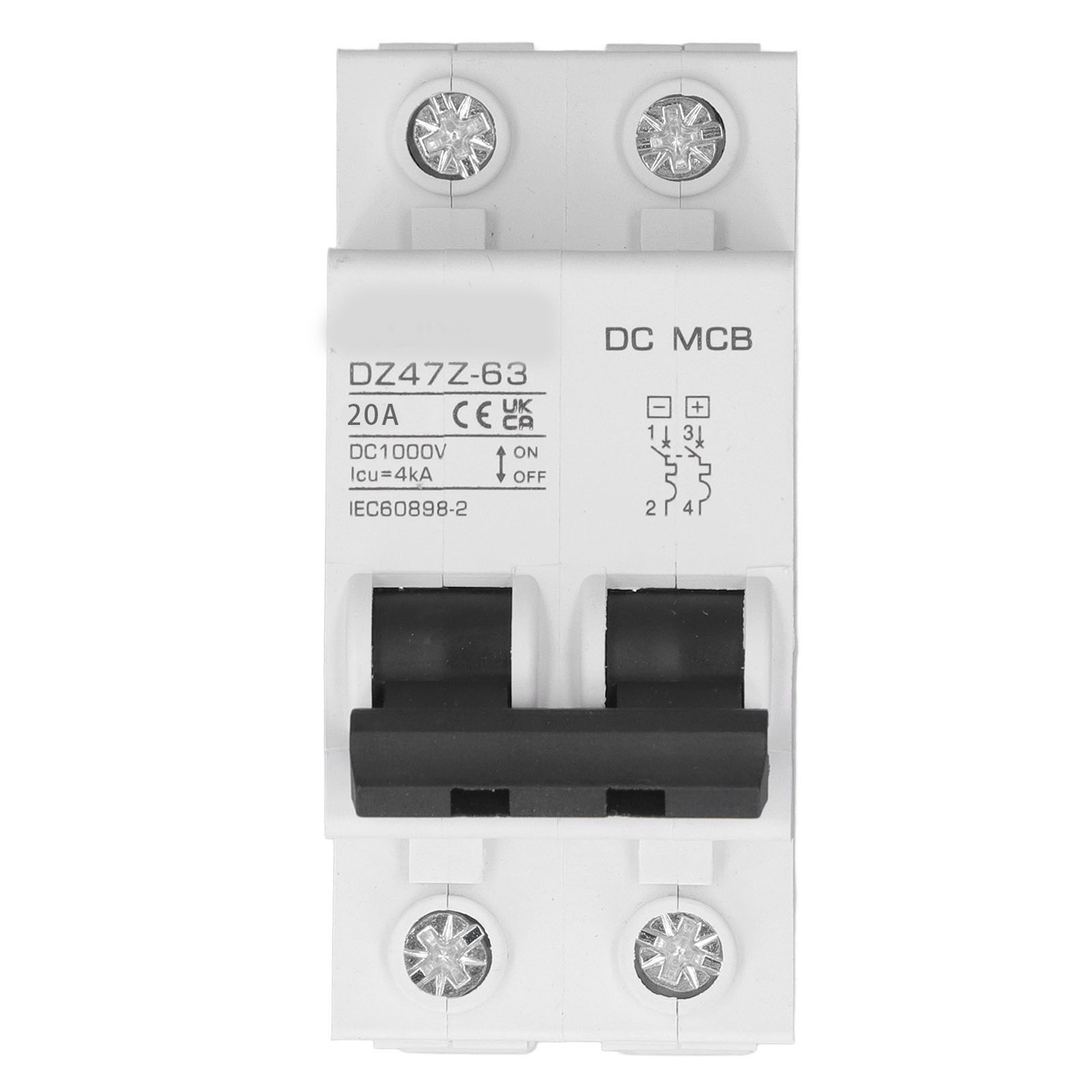 Gleichstrom-leistungsschalter Für Magnetisches Überlastschutzsystem Pv 2p 1000v 20a
