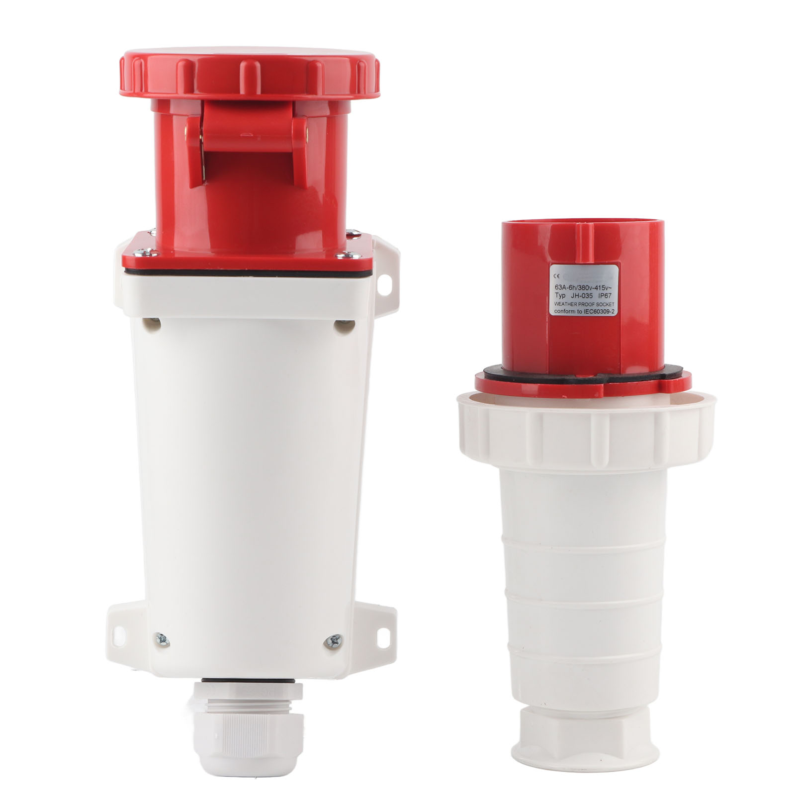 Industrielle Luftfahrtsteckdose 380–415 V, 63 A, 5-polig, Offener Stecker 3p+n+t, Ip67 Wasserdicht Für Den Außeneinsatz