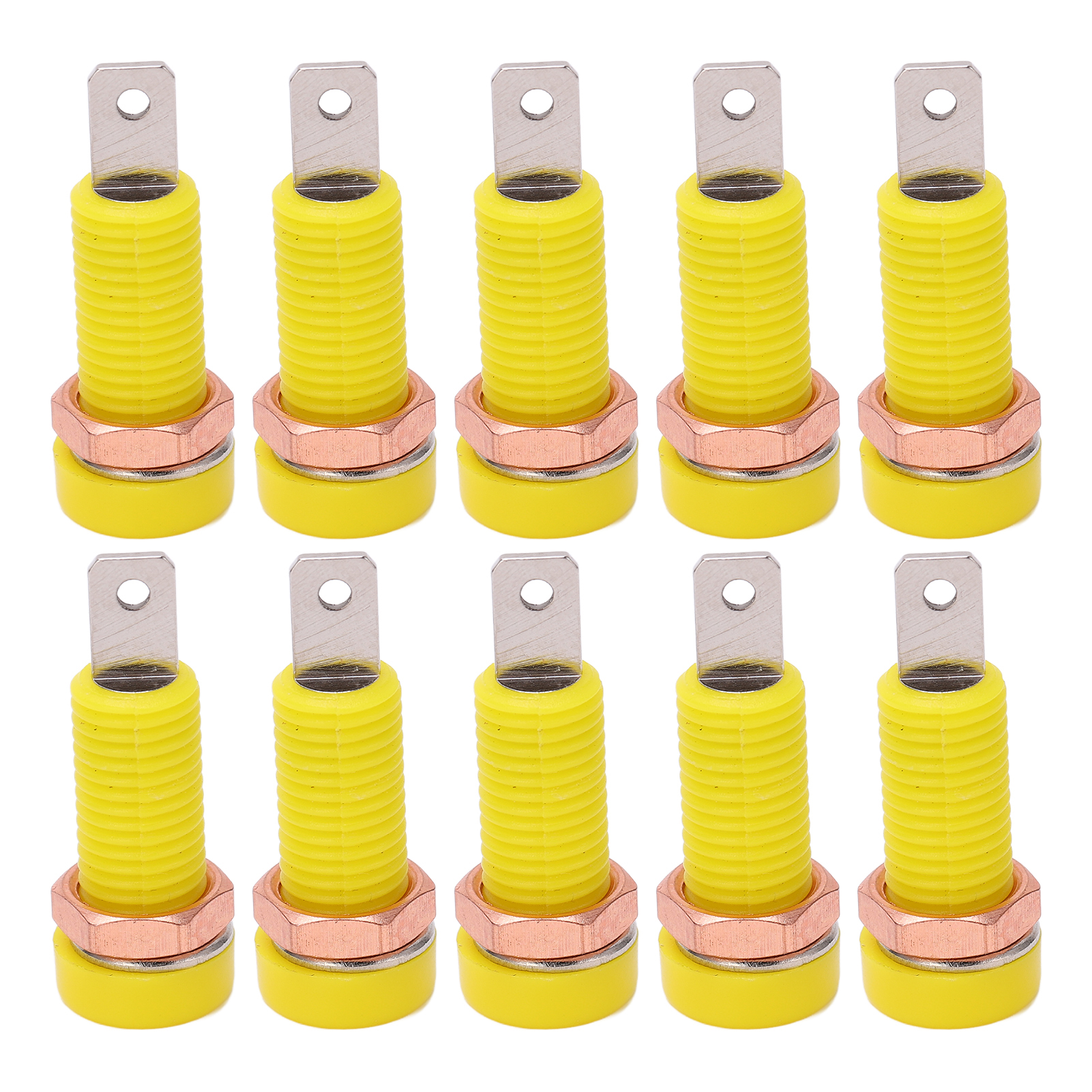 4-mm-bananenstecker-adapterpanel Für Elektronische Instrumente, Gelb, 10 Stück