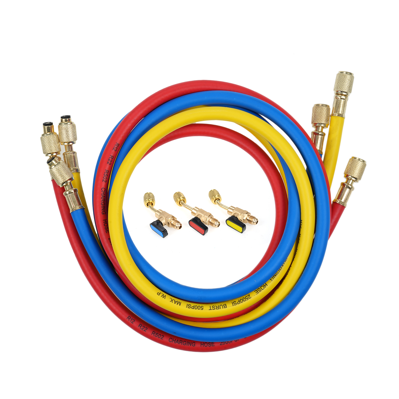 Kältemittel-füllschlauch Passend Für R12, R22 Und R502 Klimaanlagen-manometer, 1/4'' Gewinde (3er-pack)