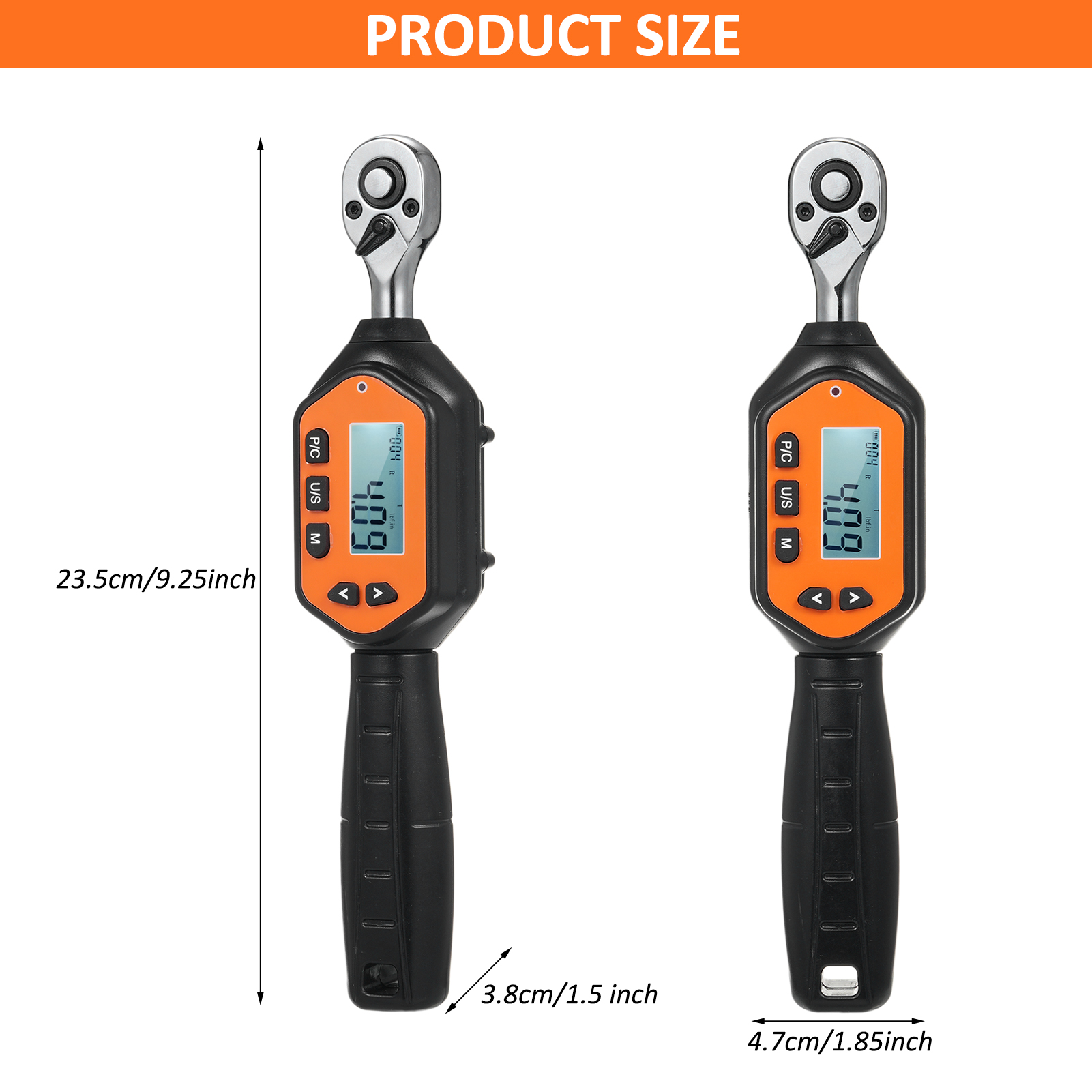 Ewm-r-30 Mini Digitaler Verstellbarer Schraubenschlüssel, 1/4"-antrieb, Großes Tragbares Display Mit Hintergrundbeleuchtung, Akustischer Led-alarm, Echtzeit-spitzenwert-voreinstellungsmodus, 3 Messmod