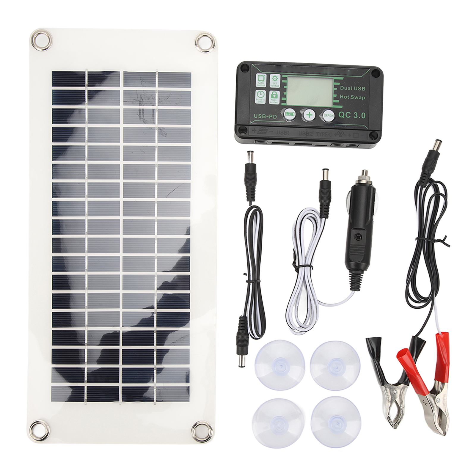Solarpanel-set Für Wohnmobile, 30w Pet-polysilizium-batterieladegerät Mit 50a Ladespannungsregler Für Hütten, Boote Und Maritime Anwendungen.