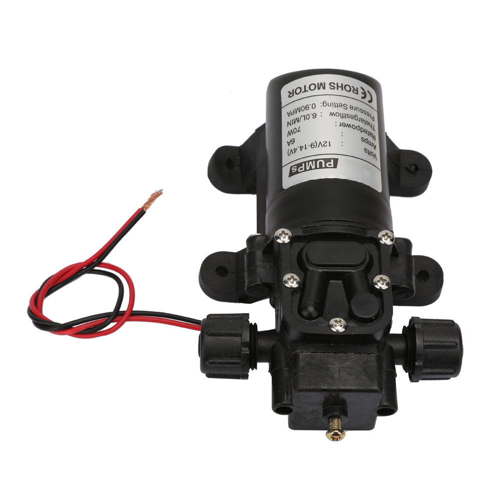Hochdruck-membranpumpe, Selbstansaugend, 12 V, 70 W, 6 L/min, Doppelseitiges Gewinde, Wasser