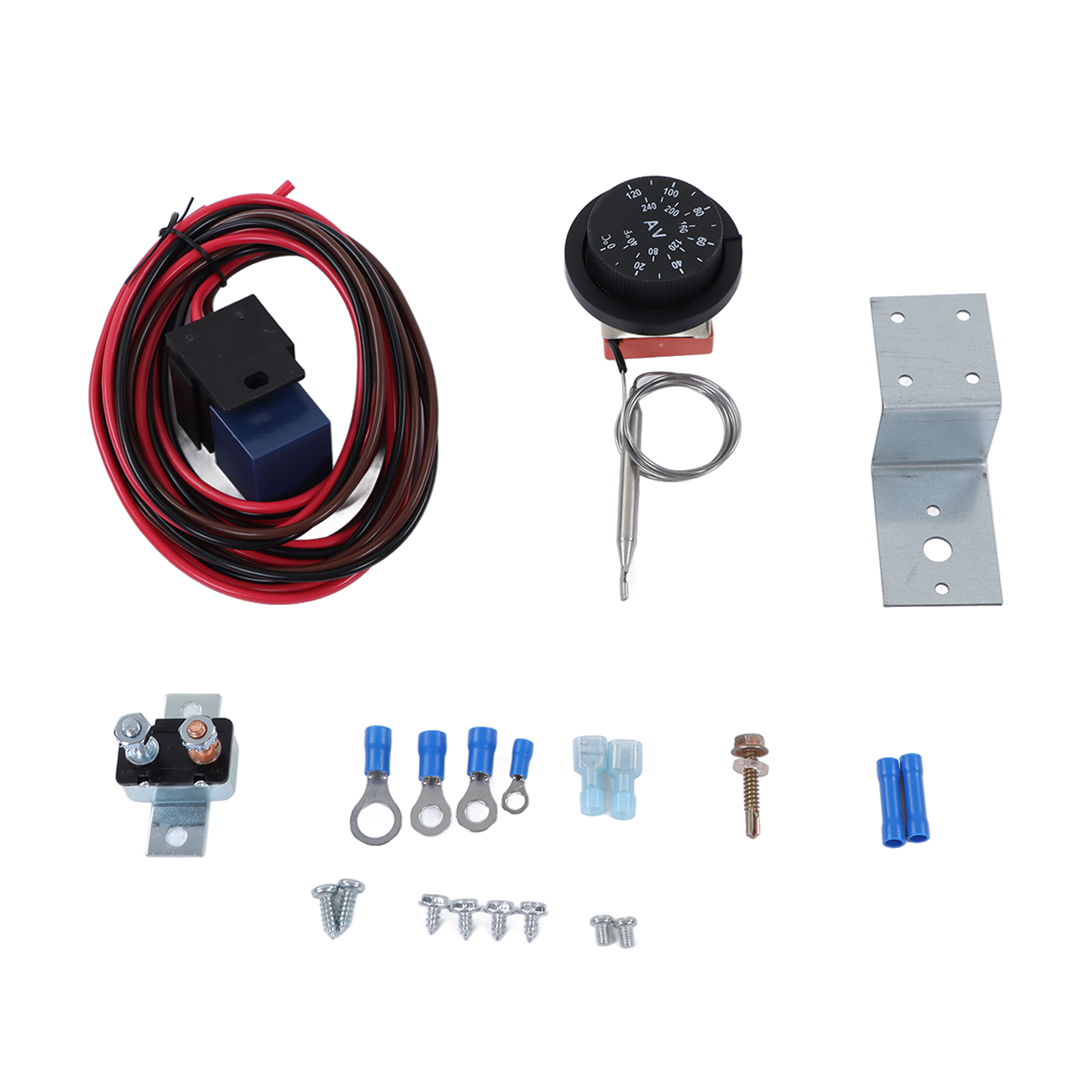 Verdrahtungssatz Für Einstellbares Elektrisches Kühlerlüfter-thermostat-steuerrelais, 21-teilig, Robust, Für 12-v-pkw Und -lkw