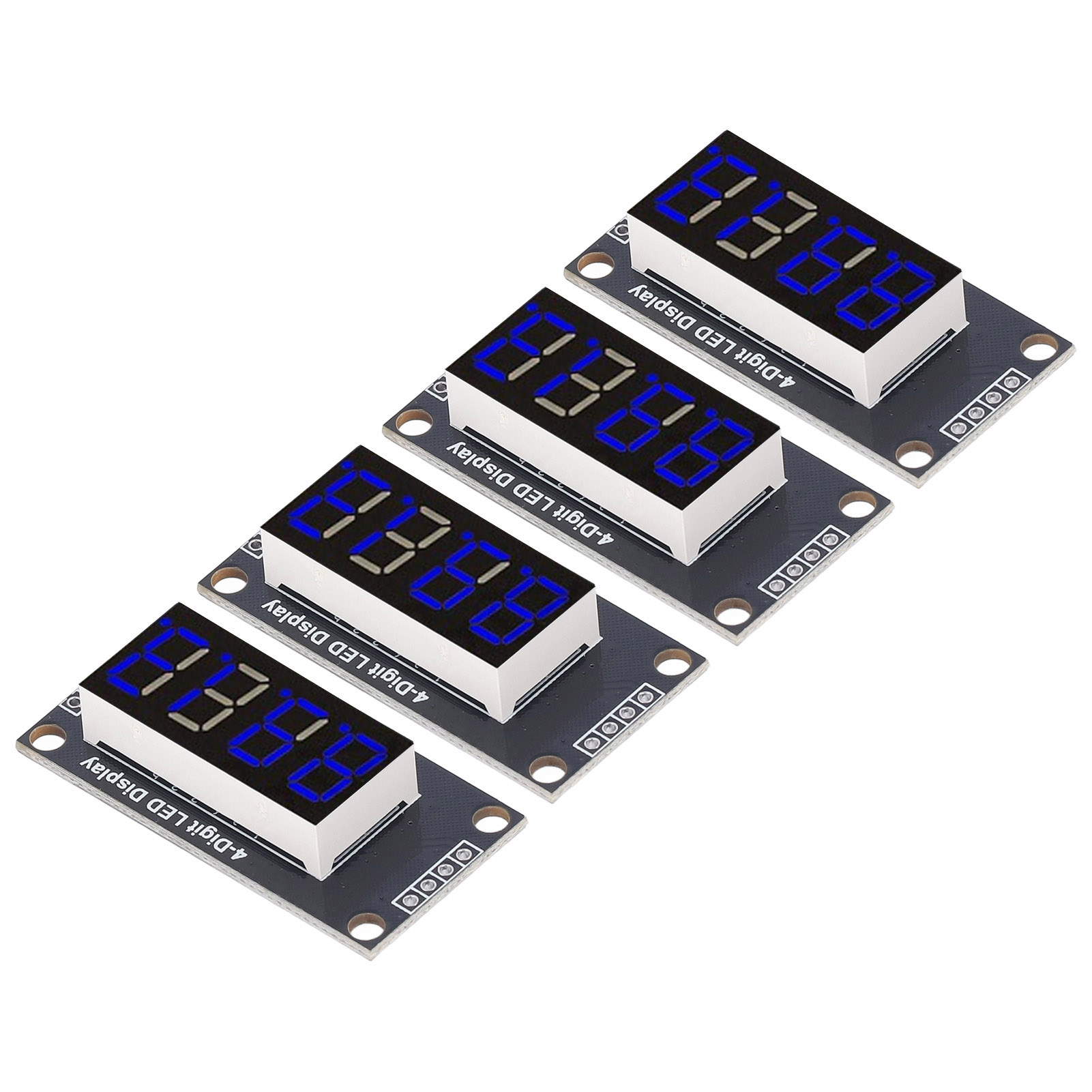 Röhren-digitalanzeigemodul, 4 Led-ziffernsätze, 7 Segmente, 0,36 Zoll, Tm1637-treiberchip, Blau Mra110d