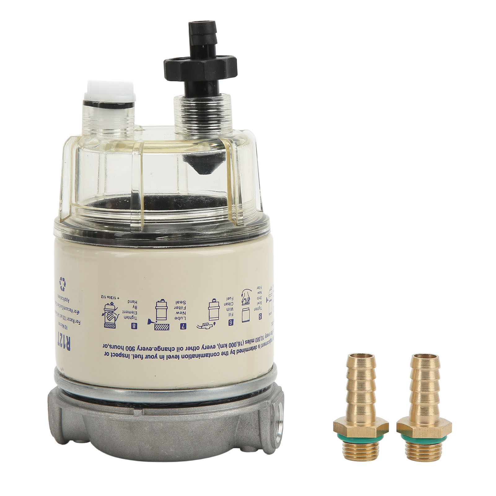 30 Gph R12t Wasser-/kraftstoffabscheider Mit 10-mikron-filtrationsindex Und Elektrostatischer Pulverbeschichtung Für Außenbordmotoren