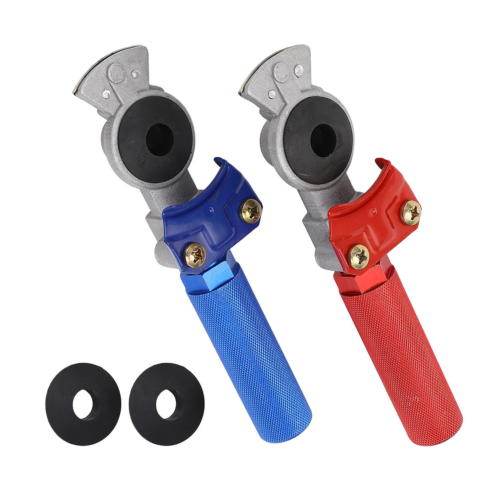 Set Aus 2 Glad-griffen Aus Rot Und Blau Eloxiertem Aluminium, Robust Und Langlebig, Für Sattelauflieger, Anhänger, Traktoren Und Wohnmobile.