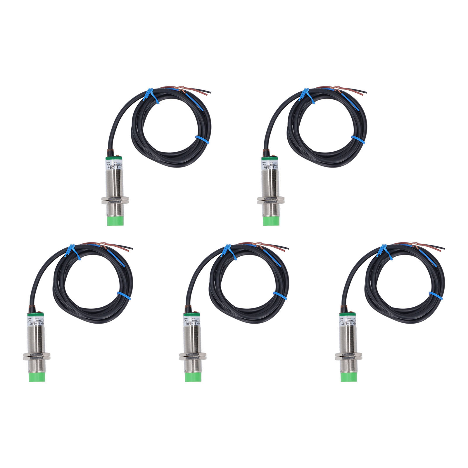 Pnp-induktiver Näherungssensor, 5er-pack, Normalerweise Offen, Kurzschlussschutz, M18-schalter, 6–36 V Dc