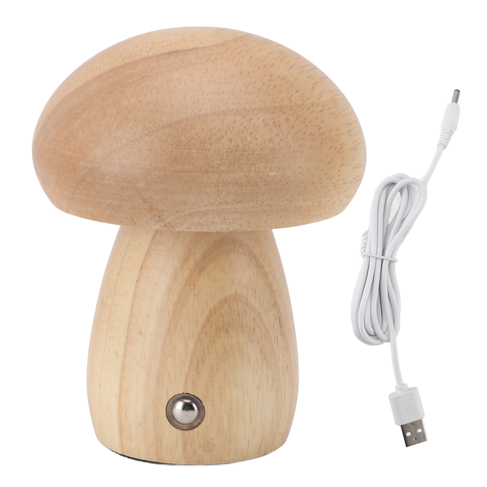 Kleine Pilzlampe Aus Holz, Usb-aufladbar, Kabellos, Berührungsempfindlich, Tragbar, Mit Einstellbarer Helligkeit, Ideal Für Schlafzimmer, Nachttisch Oder Als Dekoration. Naturfarben.