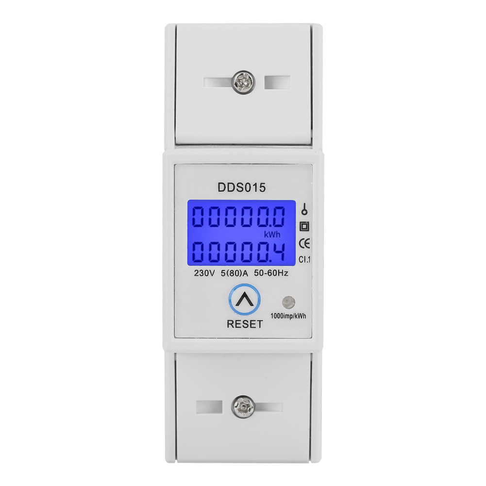 Einphasiger Digitaler Energiezähler Mit Lcd-anzeige, Watt Dds015, 5–80 A, 230 V, 50 Hz, Din-schienenmontage