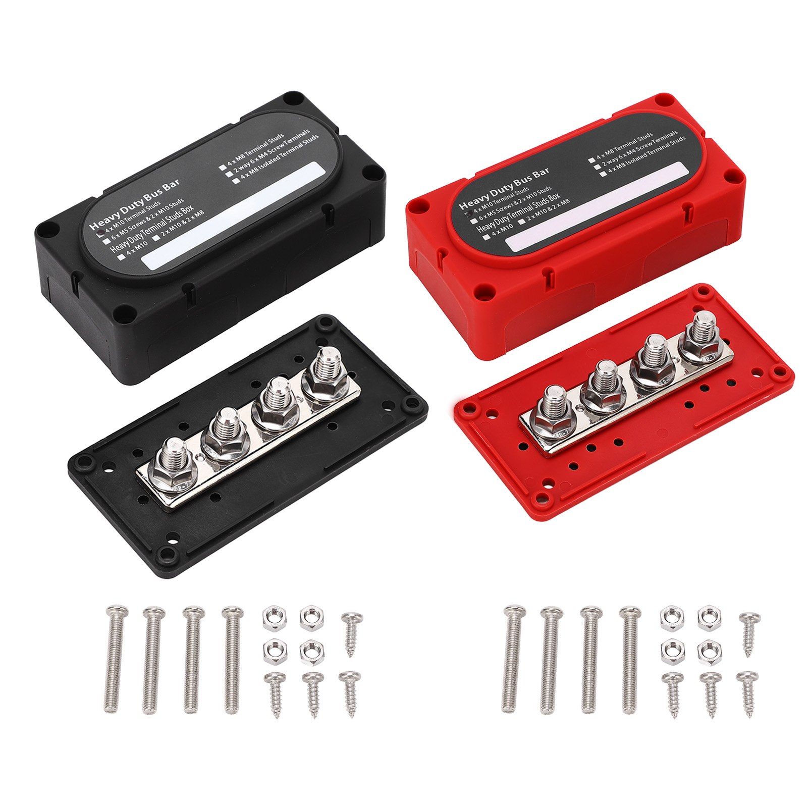 Stromverteilerblock, 2 Stück, 4 Anschlüsse, 300-a-batterie, Universelle Sammelschiene Für Auto, Wohnmobil, Yacht, Boot 12–48 V