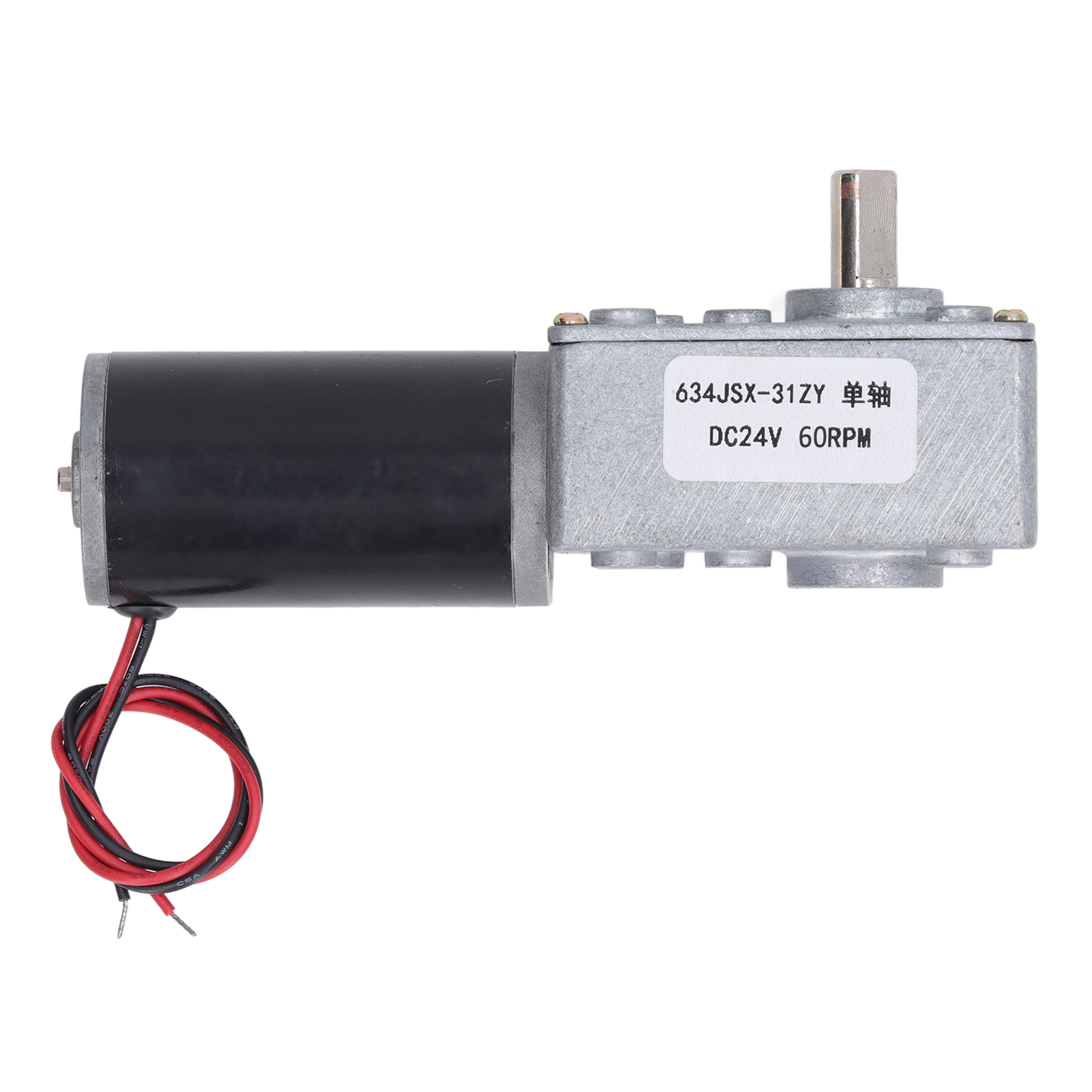 Gleichstrom-24-v-schneckengetriebemotor Mit Selbsthemmung, Reversibler Drehzahlreduzierung, Einwellig, 634jsx 31zy, 60 U/min