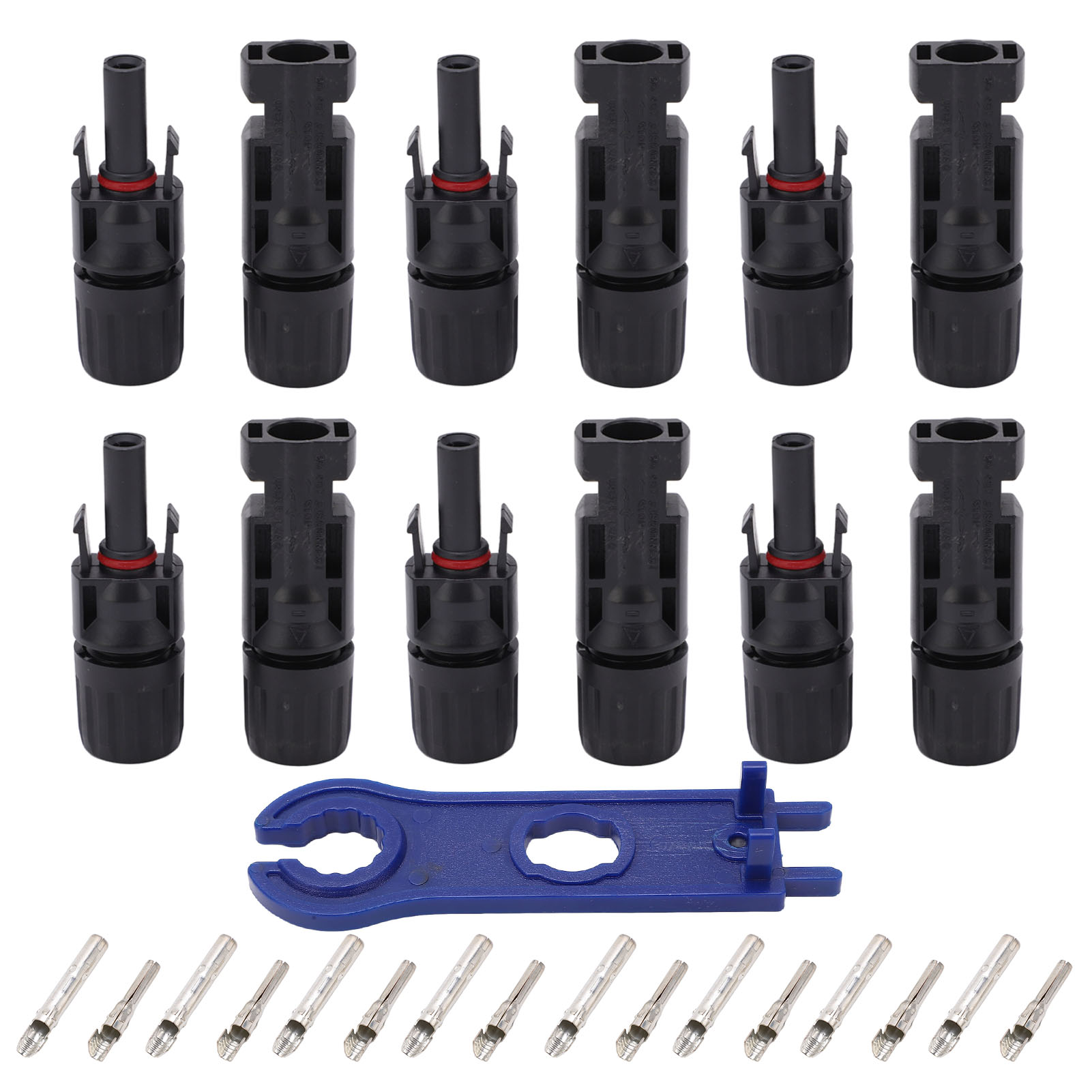Ip67 Photovoltaik-solarstecker, 12er-pack, Verzinnte Kupferstifte, Stecker/buchse-set Für Industrielle Anwendungen, 1000 V 30 A