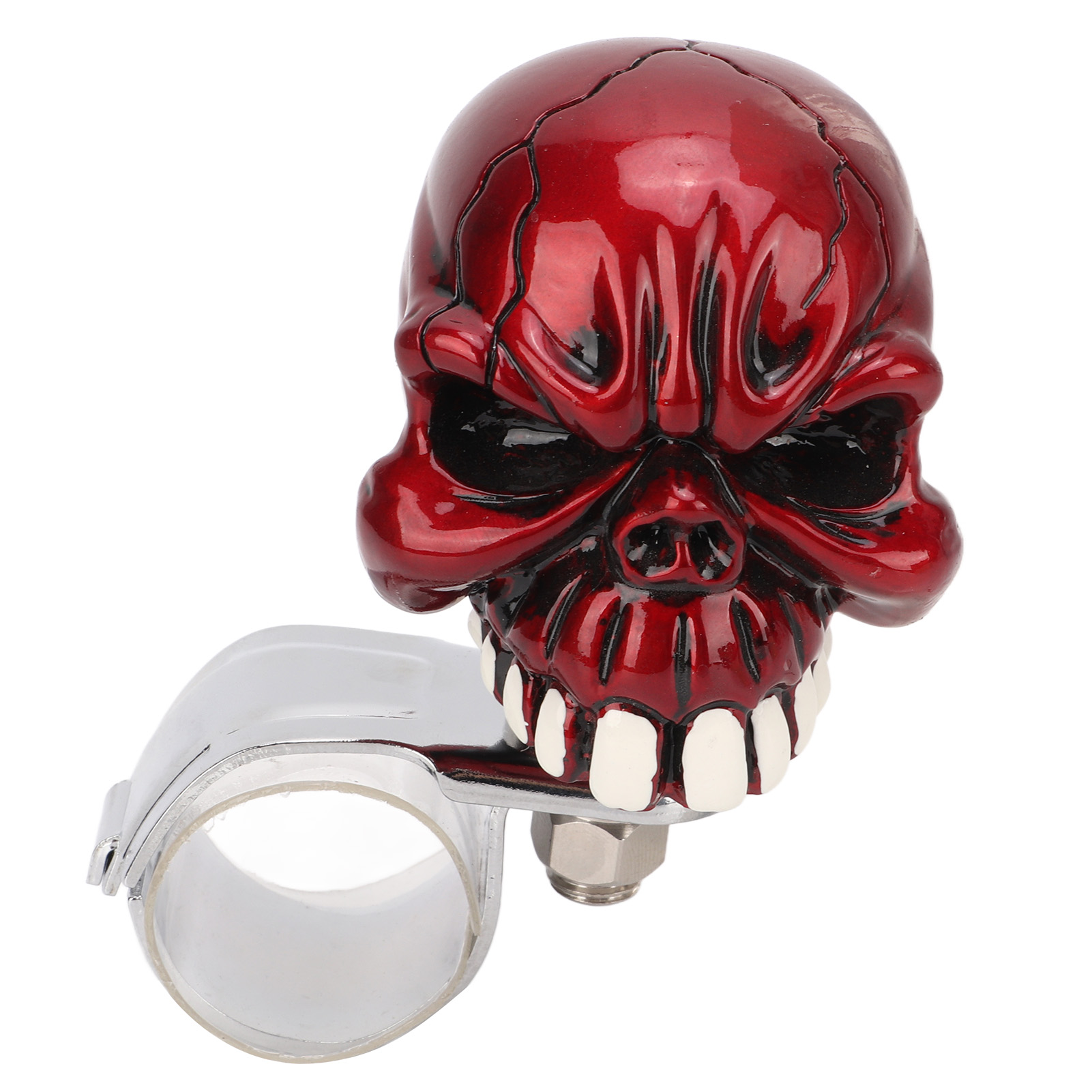 Drehbarer Lenkradknauf In Totenkopfform, Universeller Elektrischer Griff Für Pkw, Lkw, Traktoren, Boote, Rot