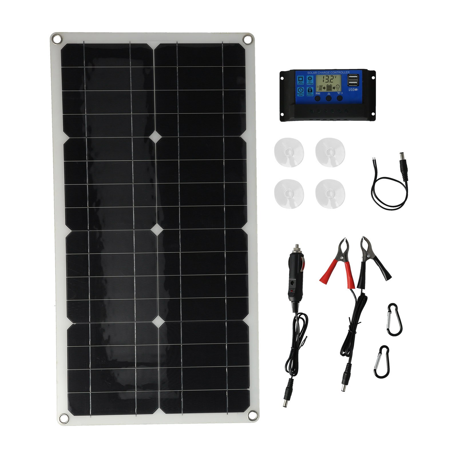 25-w-solarpanel-set, Monokristallines Silizium-batterieladegerät Mit 30-a-regler Für Autos, Wohnmobile Und Boote