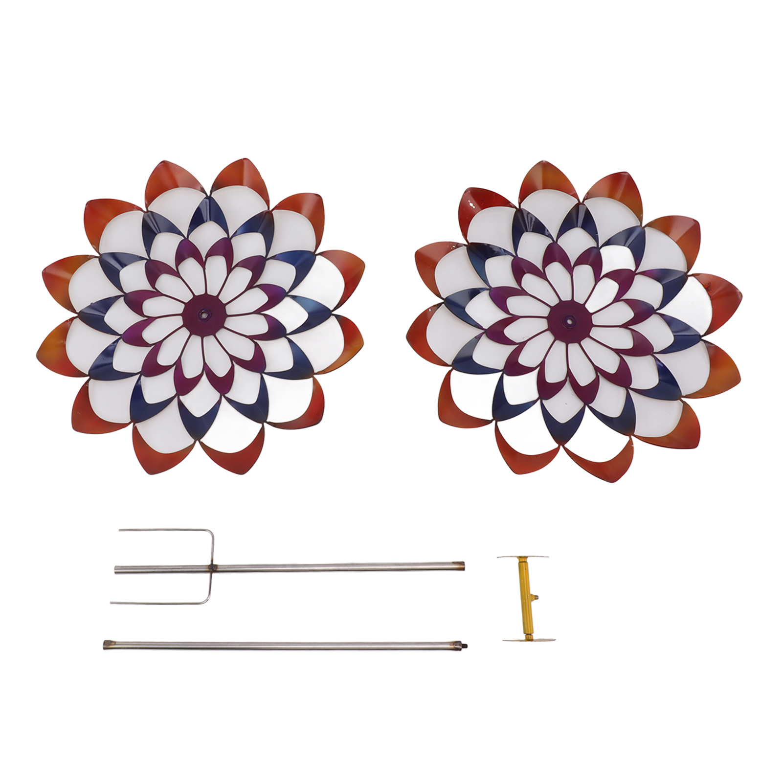 Exquisite Und Farbenfrohe 3d-metallwindmühle Für Den Außenbereich Mit Erdspieß, Für Parks, Rasenflächen, Gärten Und Terrassen.