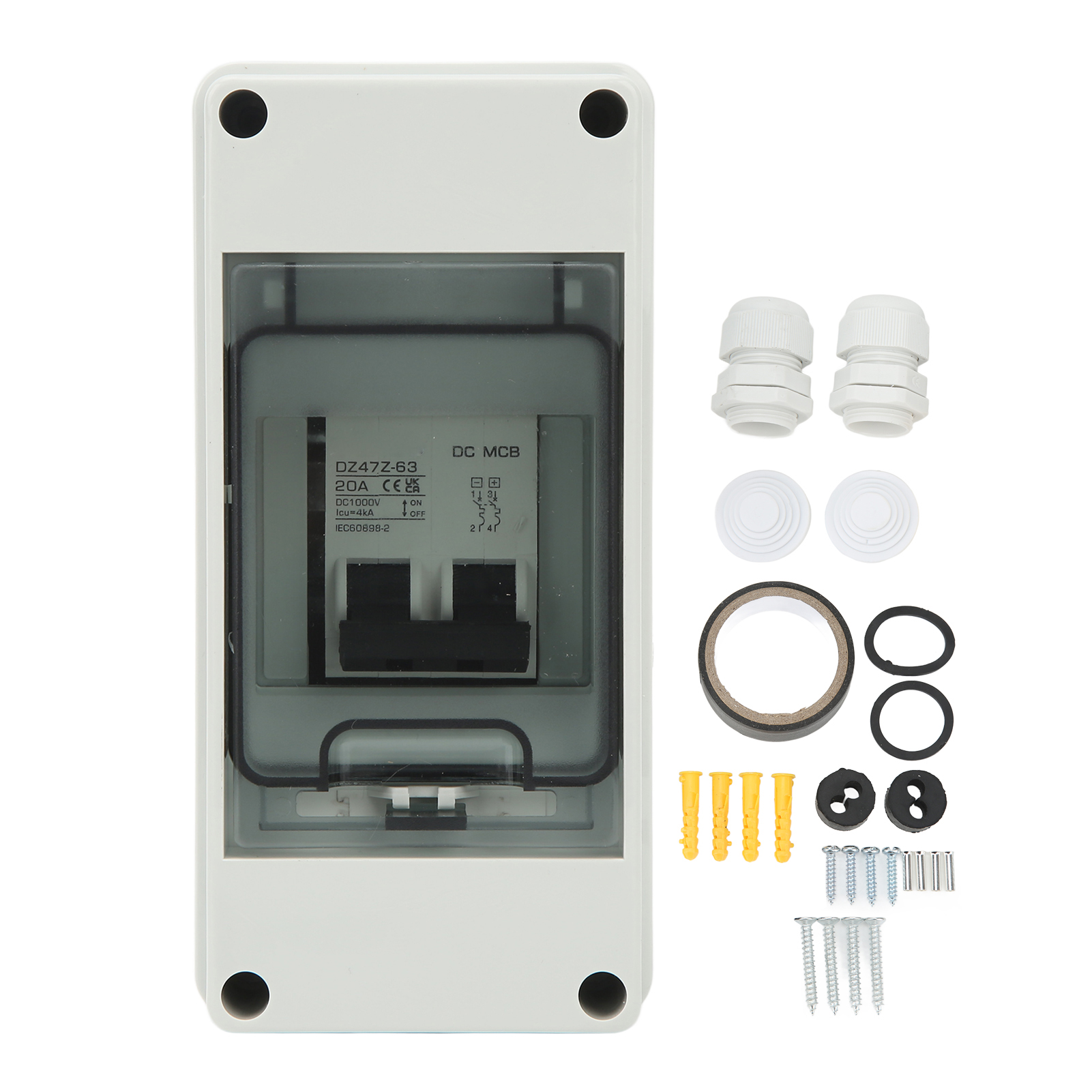 Bipolare Photovoltaikanlage, Miniatur-gleichstrom-leistungsschalter Mit Gehäuse, Wasserdichter Solartrennschalter Ip65, 1000 V Dc, 20 A