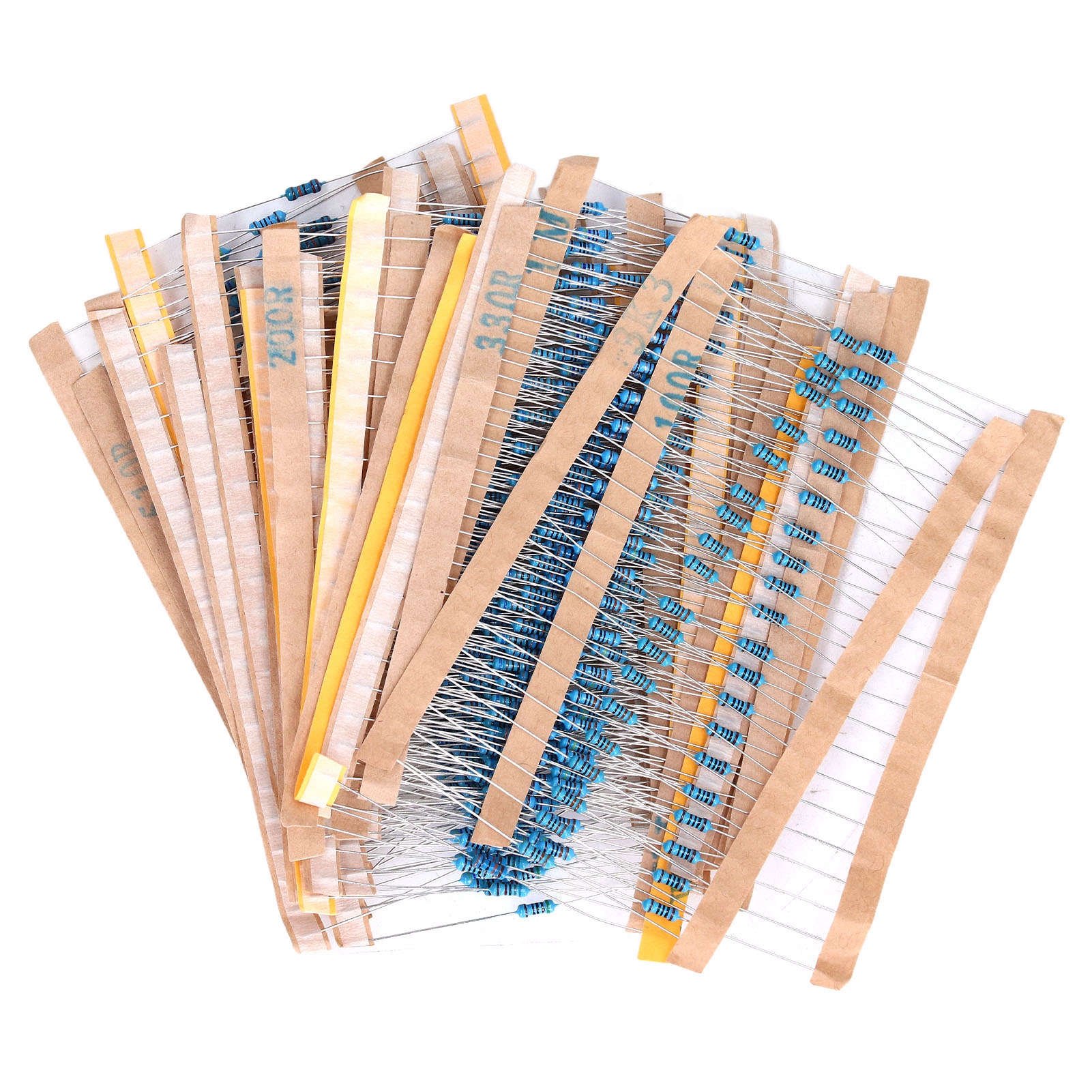 1/4-w-widerstandsset, 600 Stück, Sortierte Metallringe In 5 Farben, 1 % Genauigkeit, 10 Ω Bis 1 Mω