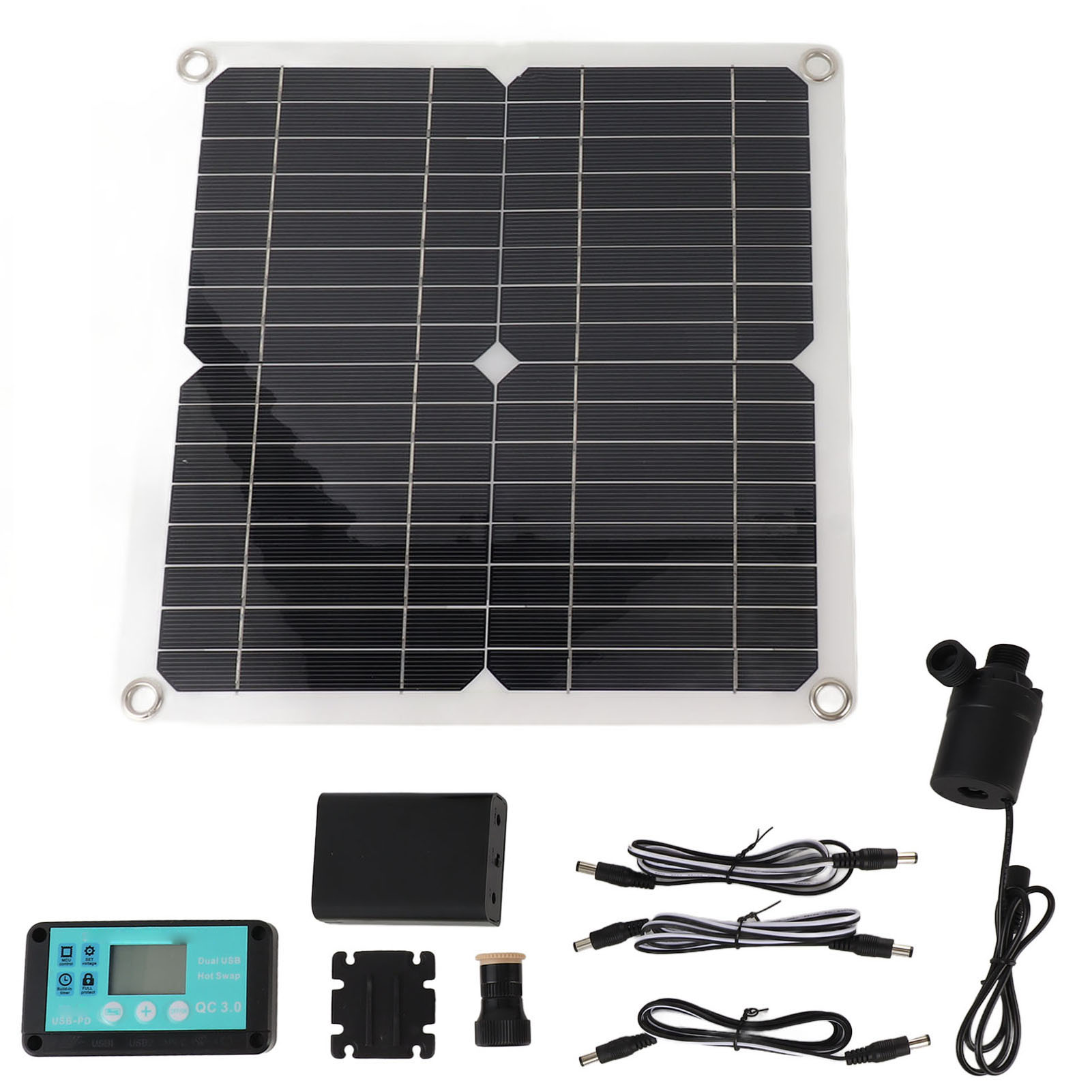 Solar-wasserpumpen-set, 10-w-panel, 22-w-springbrunnen Mit Batteriekasten, Zeitschaltuhr, 12 V Gleichstrom