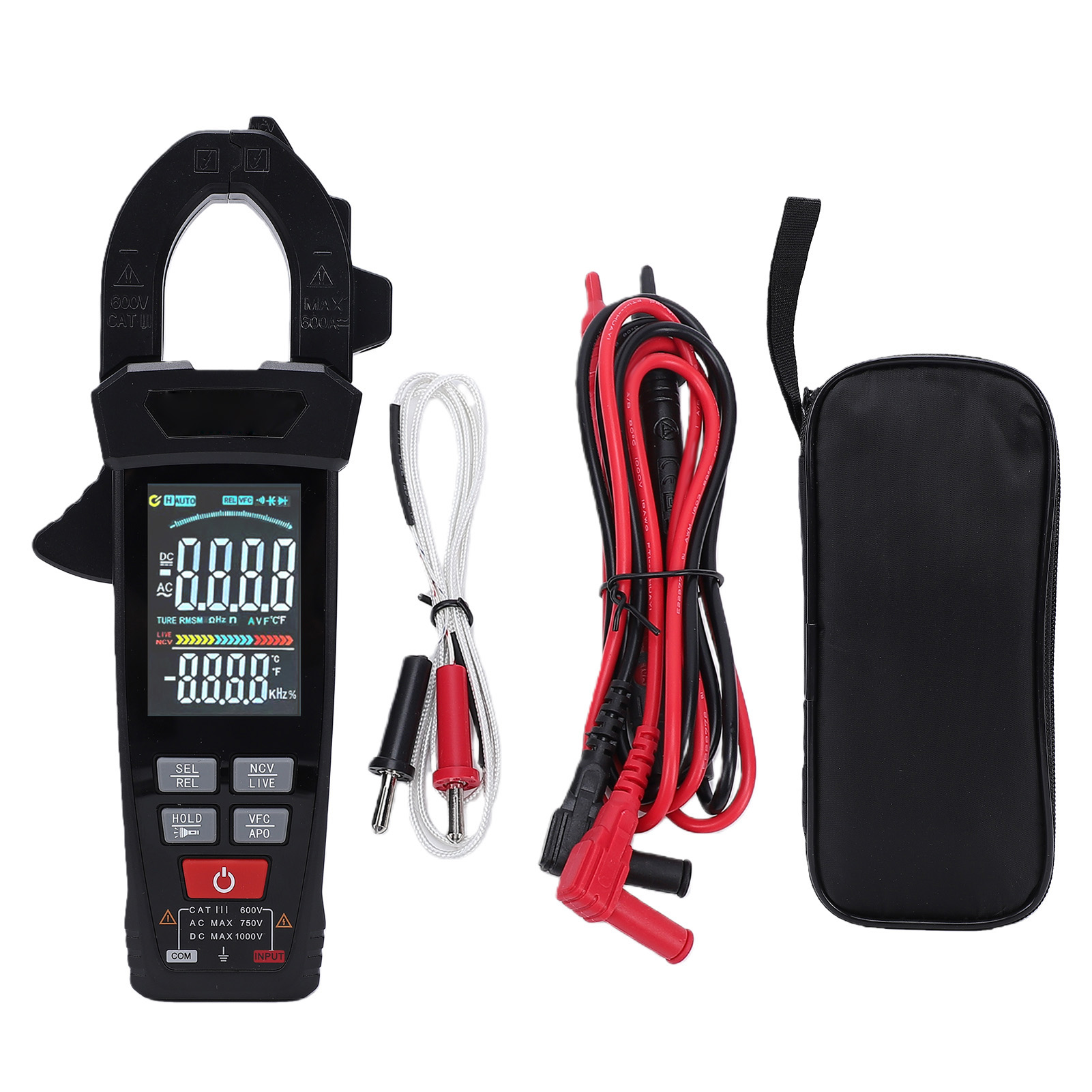 Xc318 Digitales Zangenmessgerät Mit 6000 Zählern, Multimeter, Ac/dc-strom- Und Spannungsprüfer, Voltmeter Mit Automatischer Bereichswahl