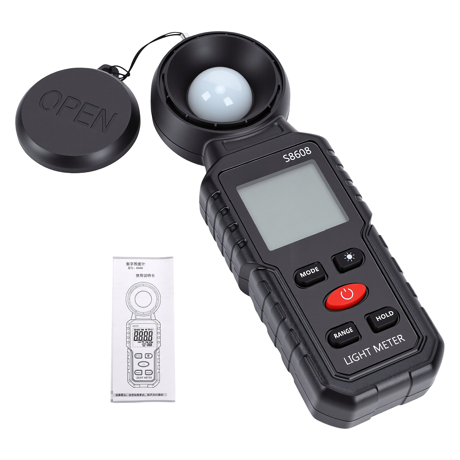 Digitales Photometer Mit 200.000 Lux, 270° Drehbarem Sensor, Hintergrundbeleuchtetem Lcd-bildschirm Und Automatischer Abschaltung, Für Pflanzenzucht Und Filmfotografie S8608