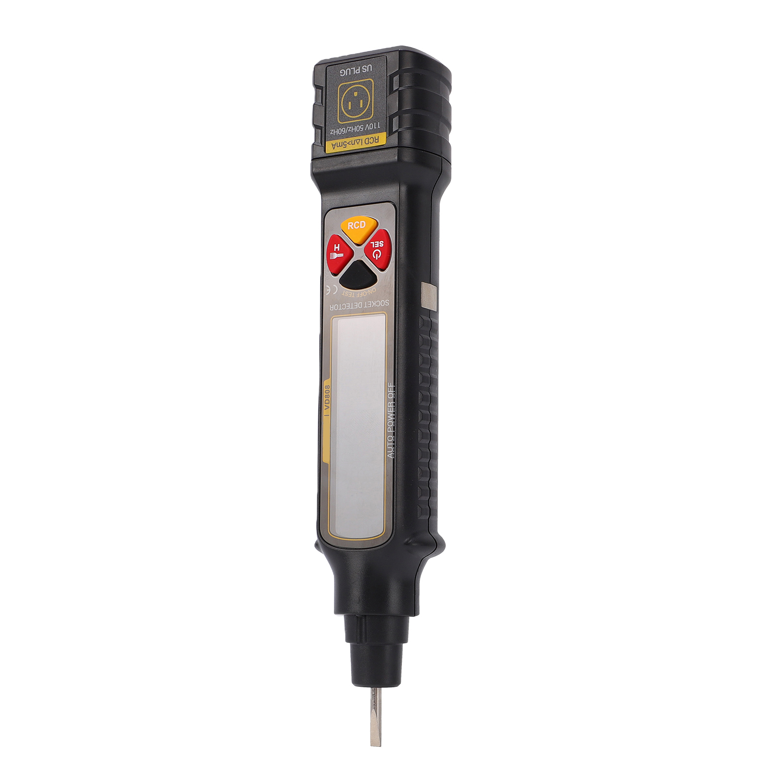 Steckdosenanalysator Mit Rcd-test, Ac 12-300v Spannungsprüferstift, Digitaler Polaritäts- Und Neutral-/phasenleiterprüfer, Durchgangsprüfungs-locator Für Elektrische Sicherheit Im Haushalt, Us 110v St
