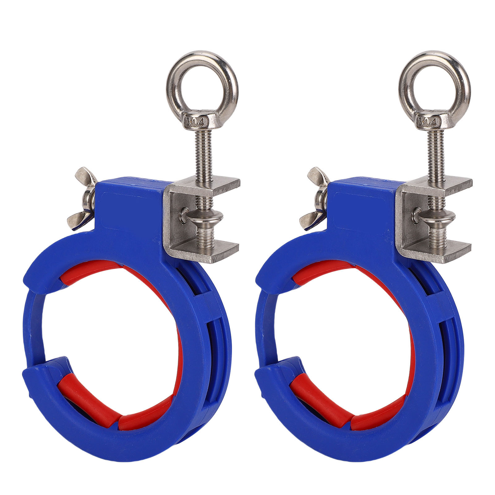 2 Stück Führungsrollen, Kabelführung, Verdicktes Nylon, Edelstahl, Blau, Verstellbare Gewinderolle, Montage