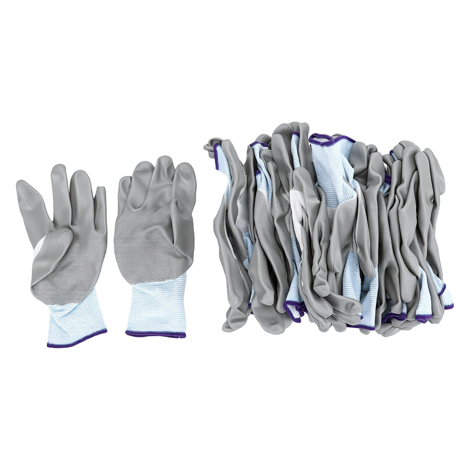 12 Paar Nitrilbeschichtete, Gestrickte Nylon-arbeitshandschuhe, Schützend, Ölbeständig Und Hochelastisch, Für Autoreparaturen Und Gartenarbeiten. Farbe: Grau.