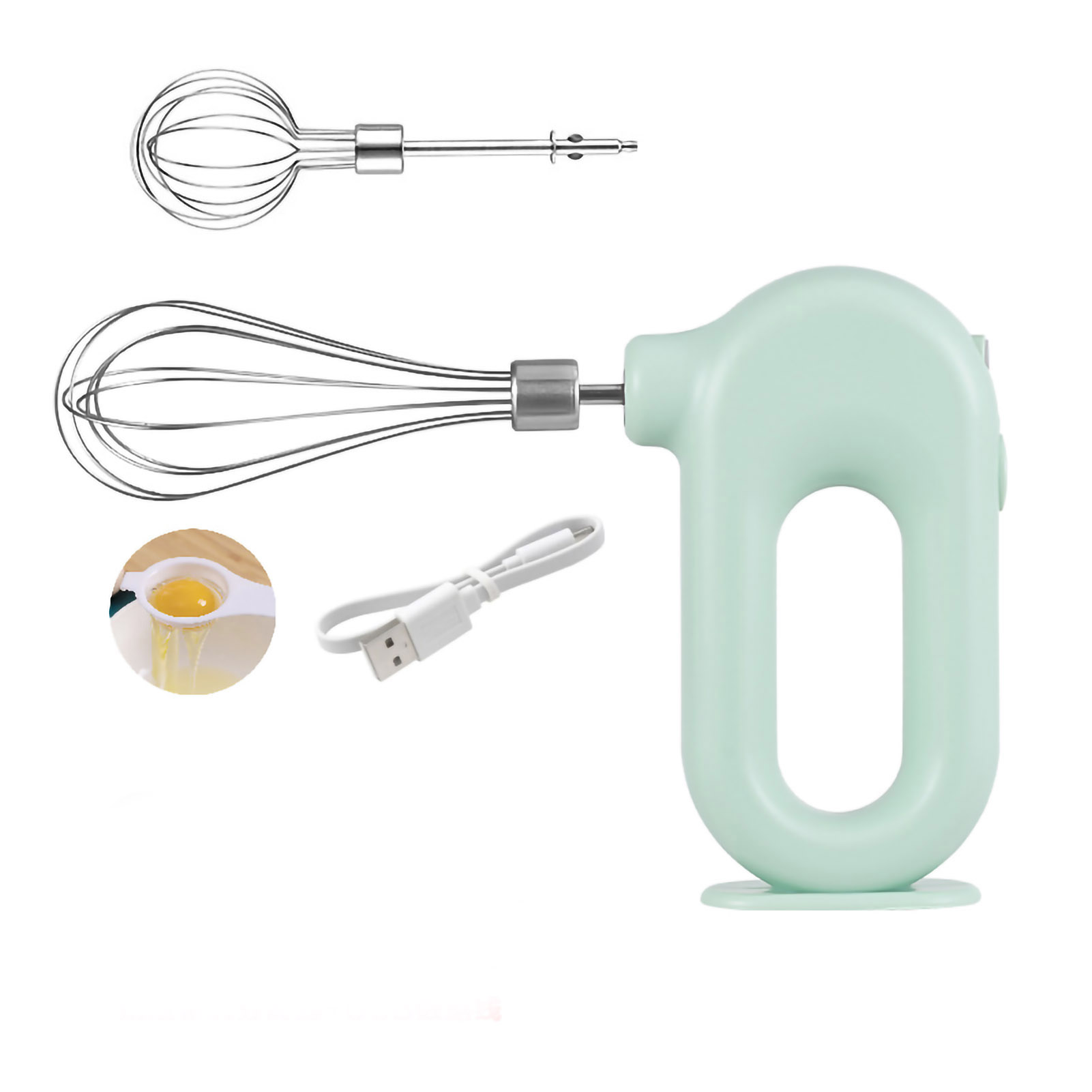 Mini-usb-akku-handmixer, 1500 Mah, 4 Geschwindigkeitsstufen, Grün