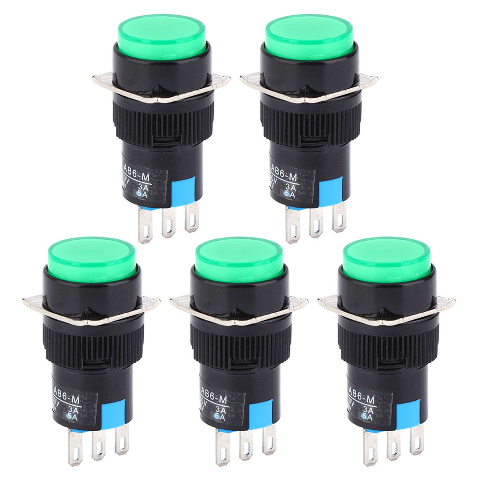 La16-11/ab6-m Momenttaster, Ac 250 V 3 A, Dc 30 V 5 A, Rund