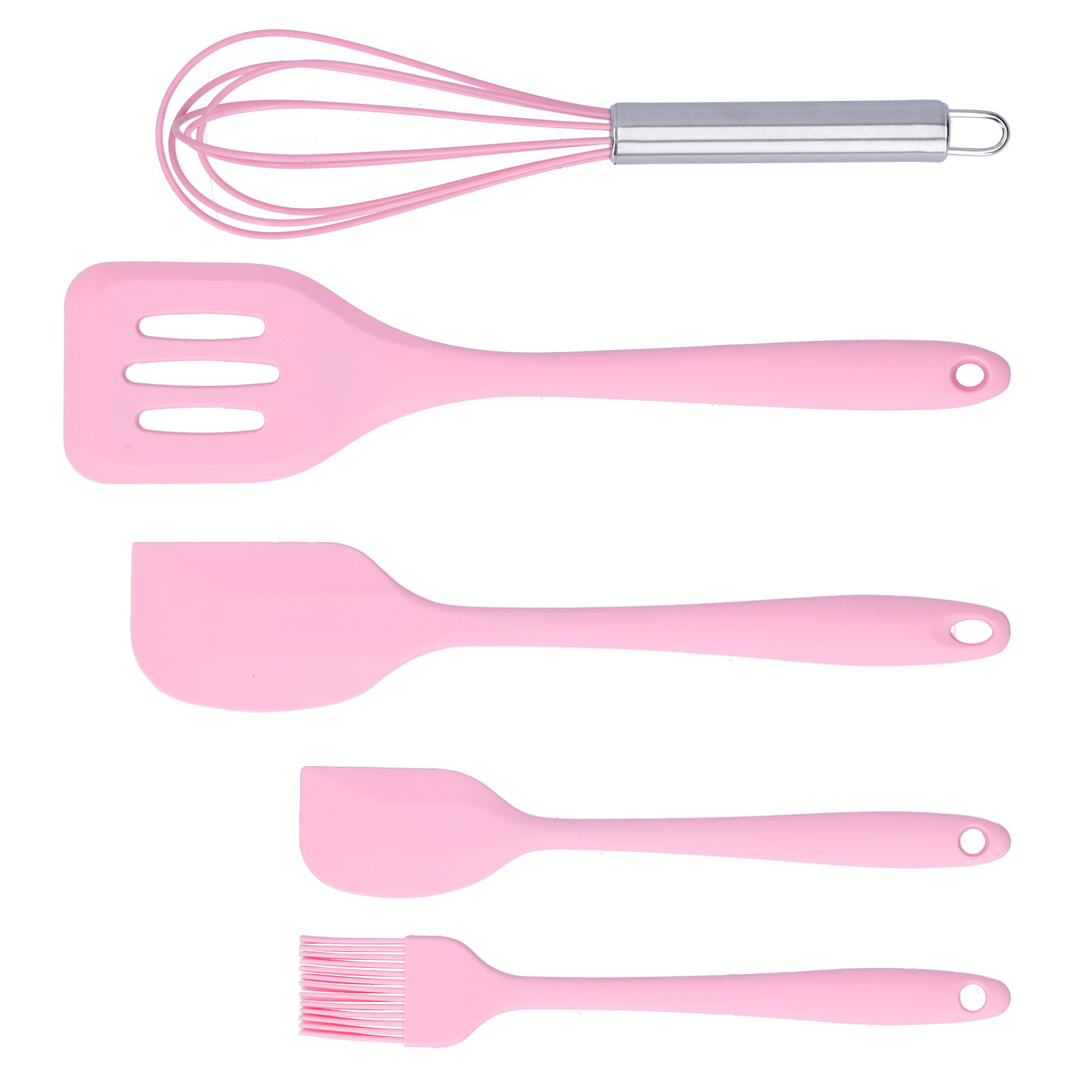 Küchenspatel-set, Silikon-küchenschaber, Hitzebeständiger Schneebesen, Küchenutensil (rosa)