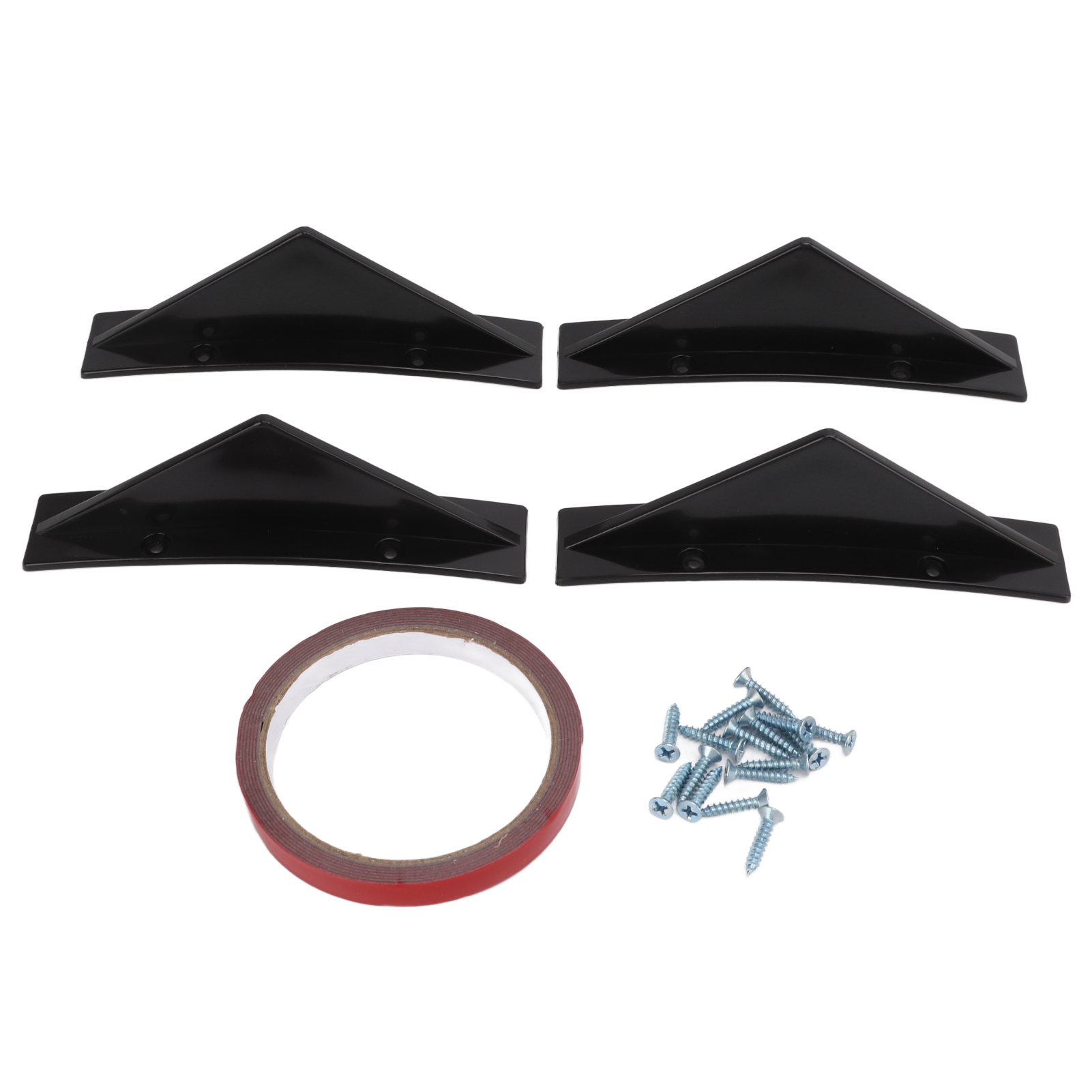 Gebogener Abs-heckstoßstangendiffusor, Glänzend Schwarz, Universelle Haifischflosse Für Autos, 4 Stück
