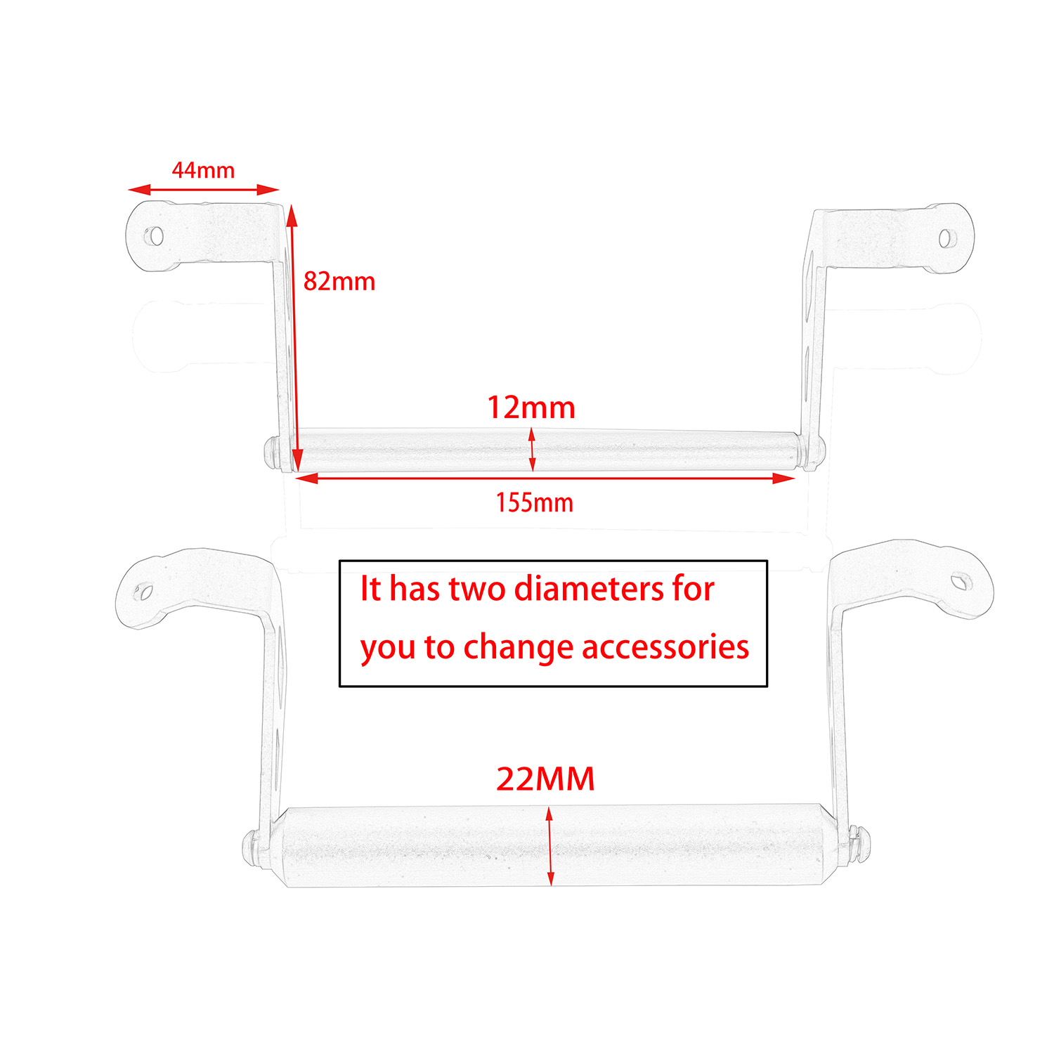 Navigationshalterungsadapter Für 12 Mm/22 Mm, Für Multistrada Enduro 1200s 950 1200 2015-2017
