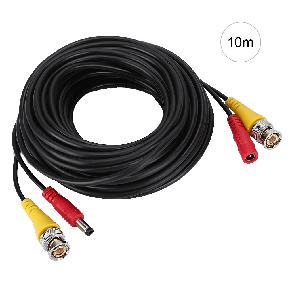 Bnc + Dc Verlängerungskabel Für Sicherheitskamera, Cctv-video-netzteil, Schwarzes Kabel (10 M)