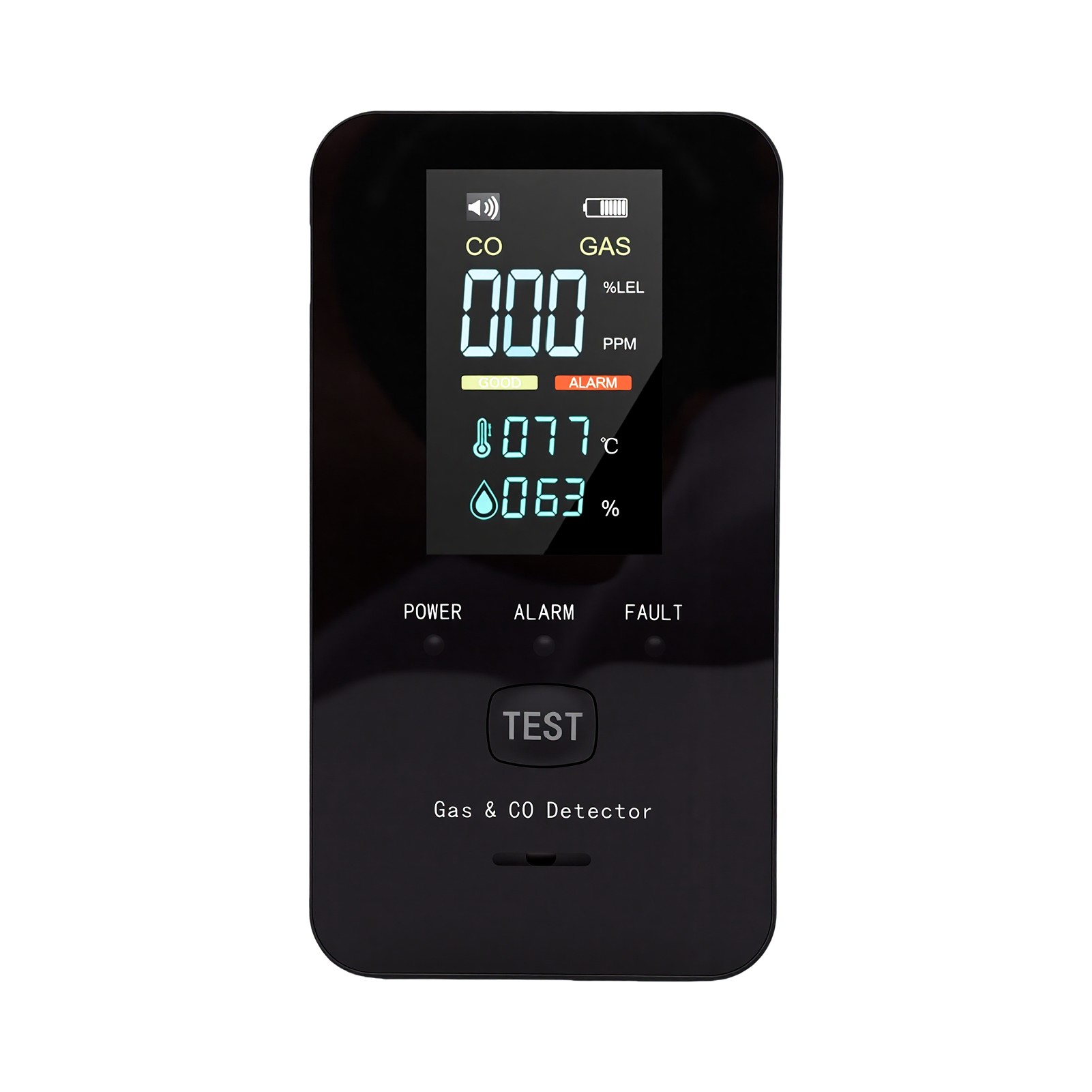 4-in-1-steckdosen-gaswarngerät Mit Digitalanzeige, Thermometer Und Hygrometer Für Zuhause, Küche Und Hotel (schwarz).