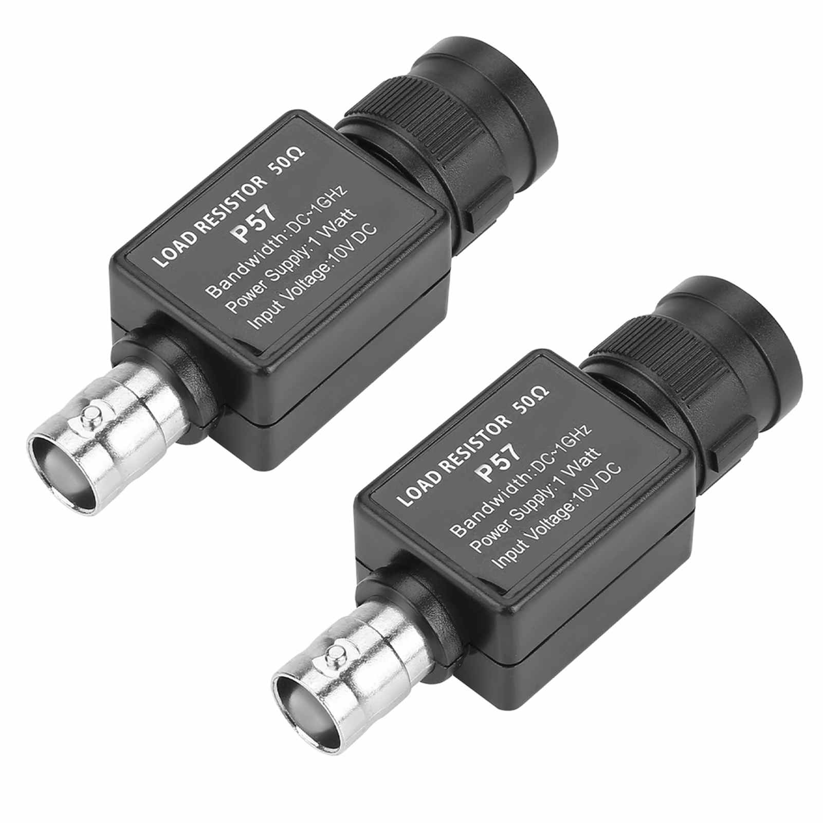 2 Bnc 50-ohm-adapter, Stecker Auf Buchse 50ky, Schwarz, Zur Widerstandsmessung.