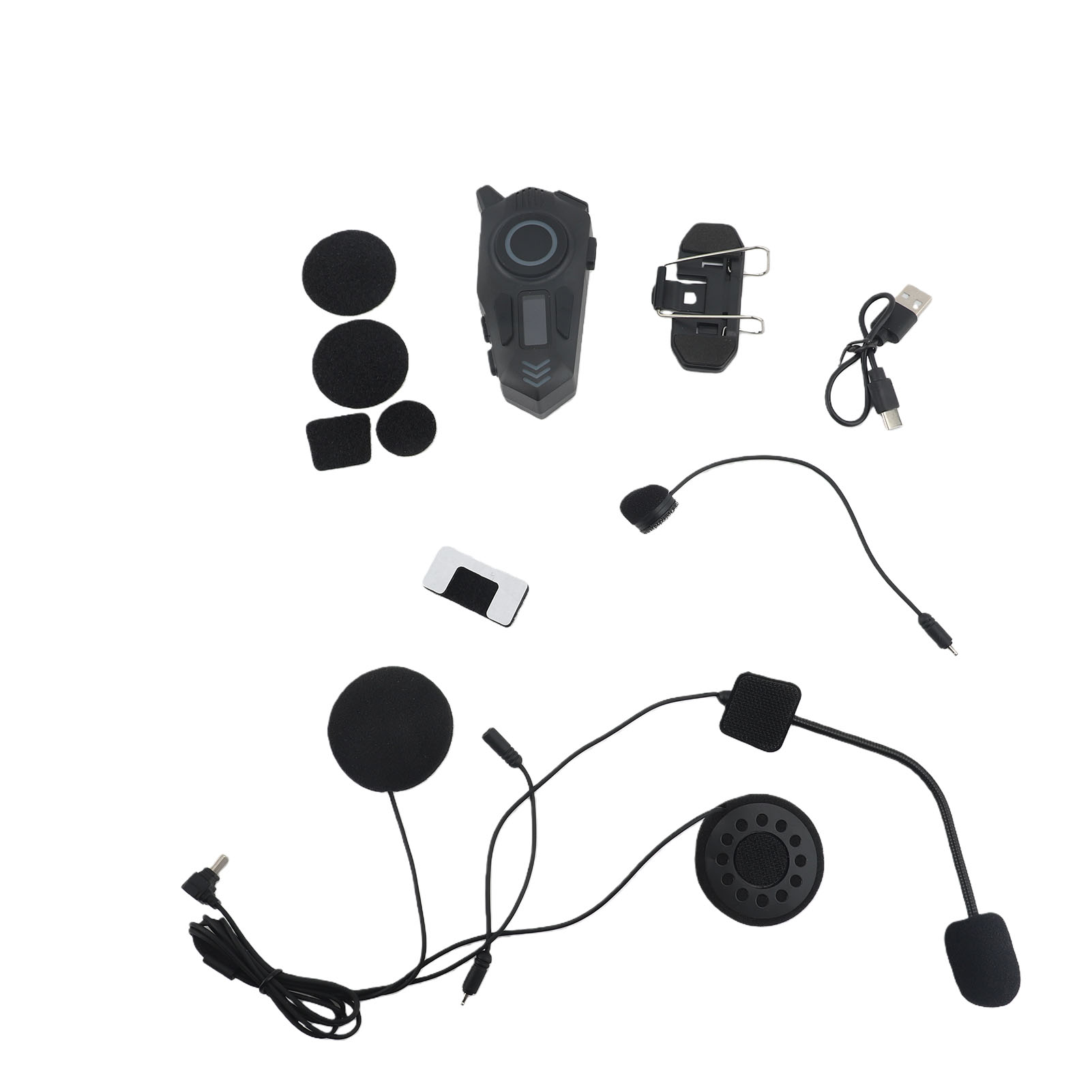 Bluetooth-kopfhörer Für Motorradhelme, Wasserdicht Nach Ip65, Mit Einer Akkulaufzeit Von 40 Stunden Und Einer Kommunikationsreichweite Von 500 M.