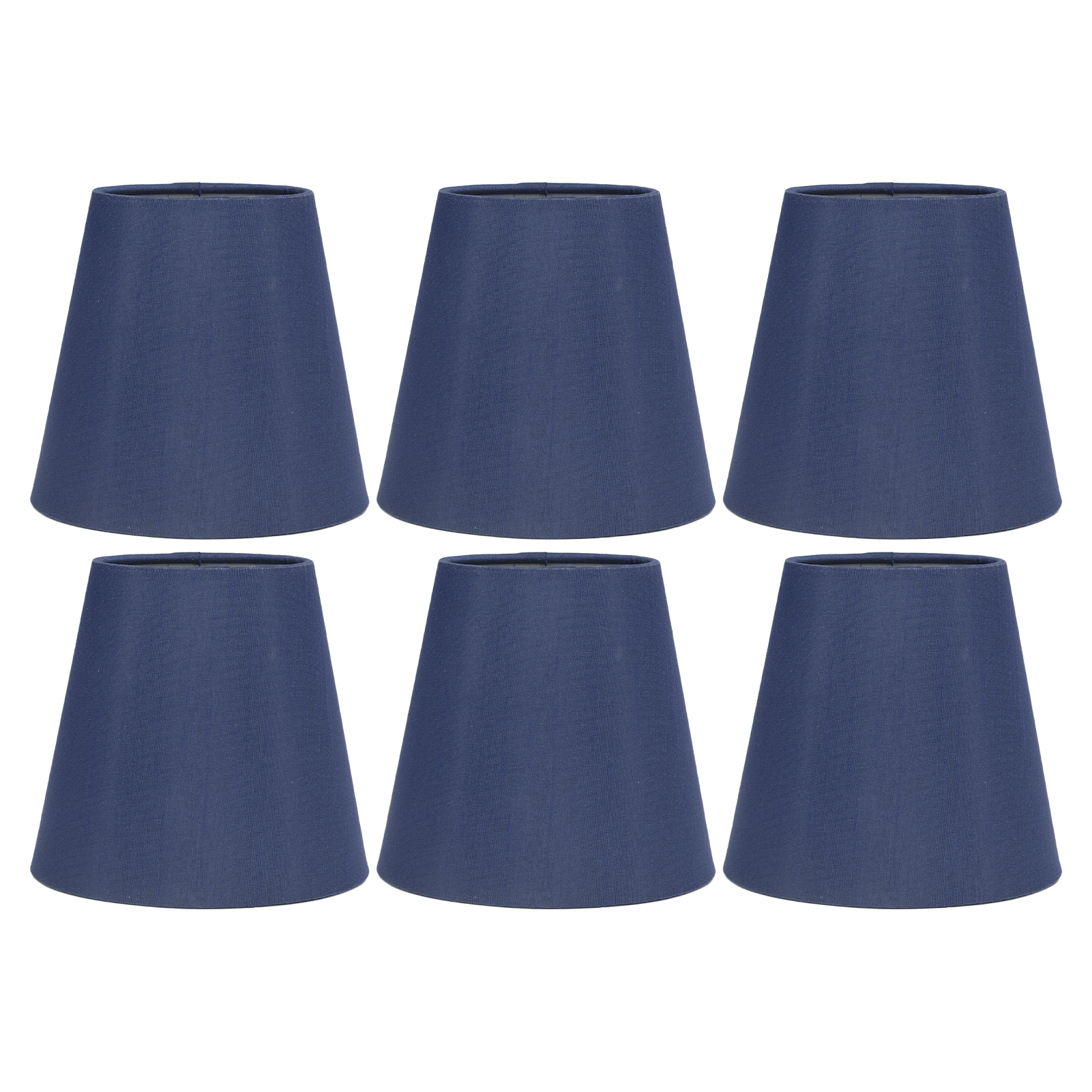 Set Mit 6 Modernen Stofflampenschirmen, Schlichtes Design, Gute Lichtdurchlässigkeit, Für Tischlampen Mit E14-glühbirne, Miniatur-deckenleuchten, A3 02 Dunkelblau