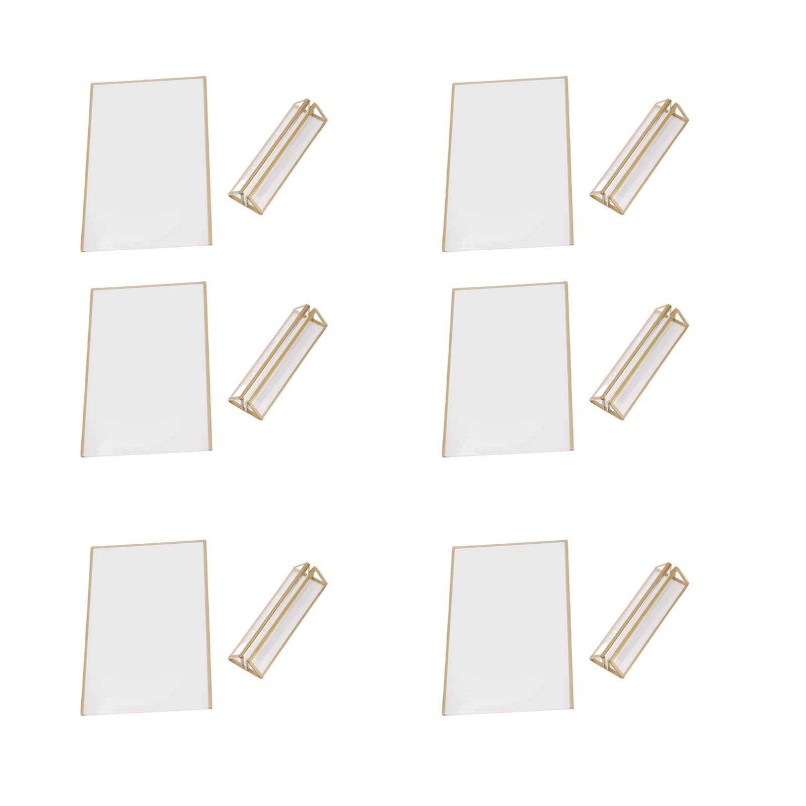 Acryl-displayständer Mit Sockel, Goldrahmen, Doppelseitiger Transparenter Tischständer Für Hochzeiten, Partys Und Konferenzen, Vertikal, 5x7 Zoll, 6er-set.