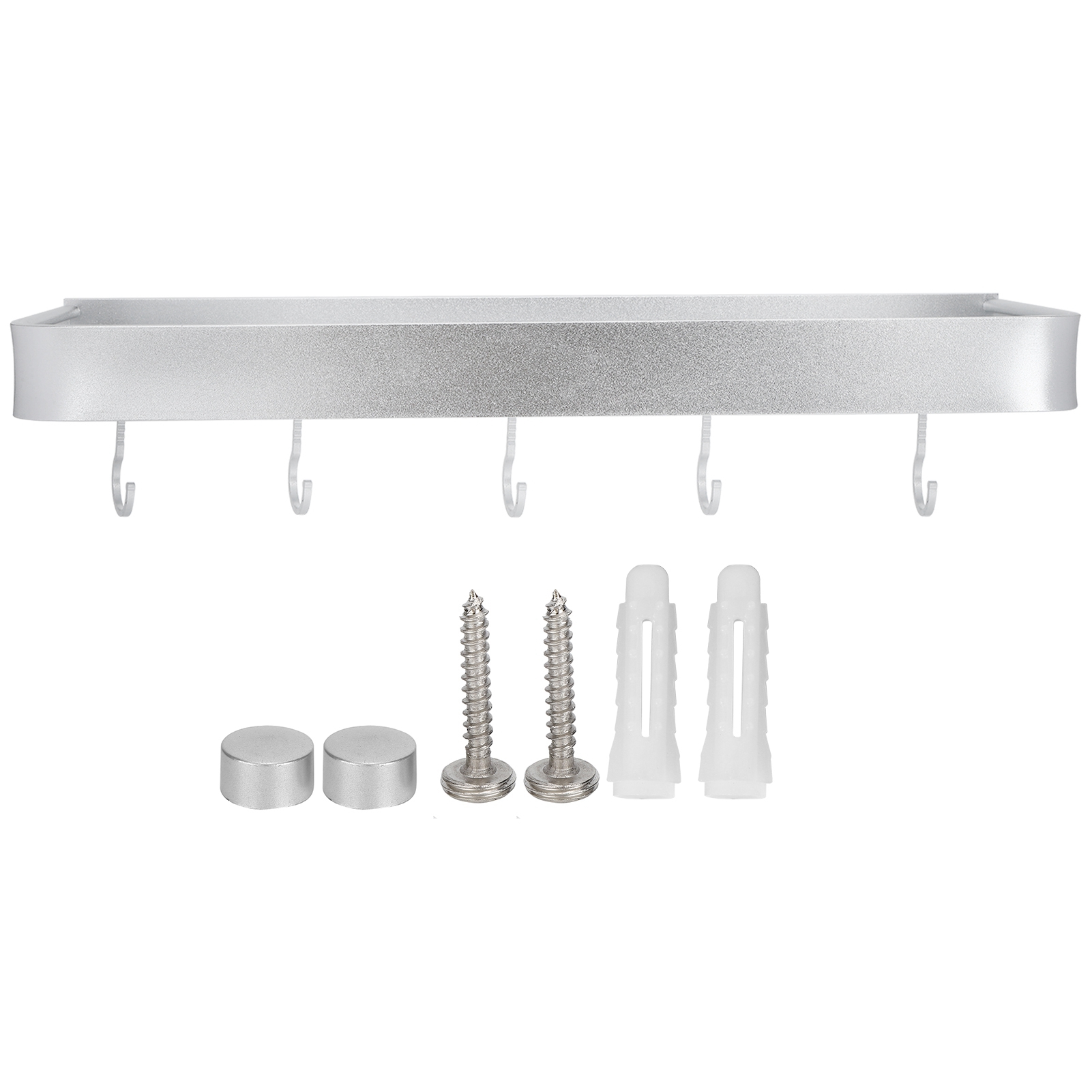 Wandmontiertes Badezimmerregal Aus Aluminium Für Die Dusche, Mit Shampoo-halterung In Einer Höhe Von 50 Cm Und Haken.